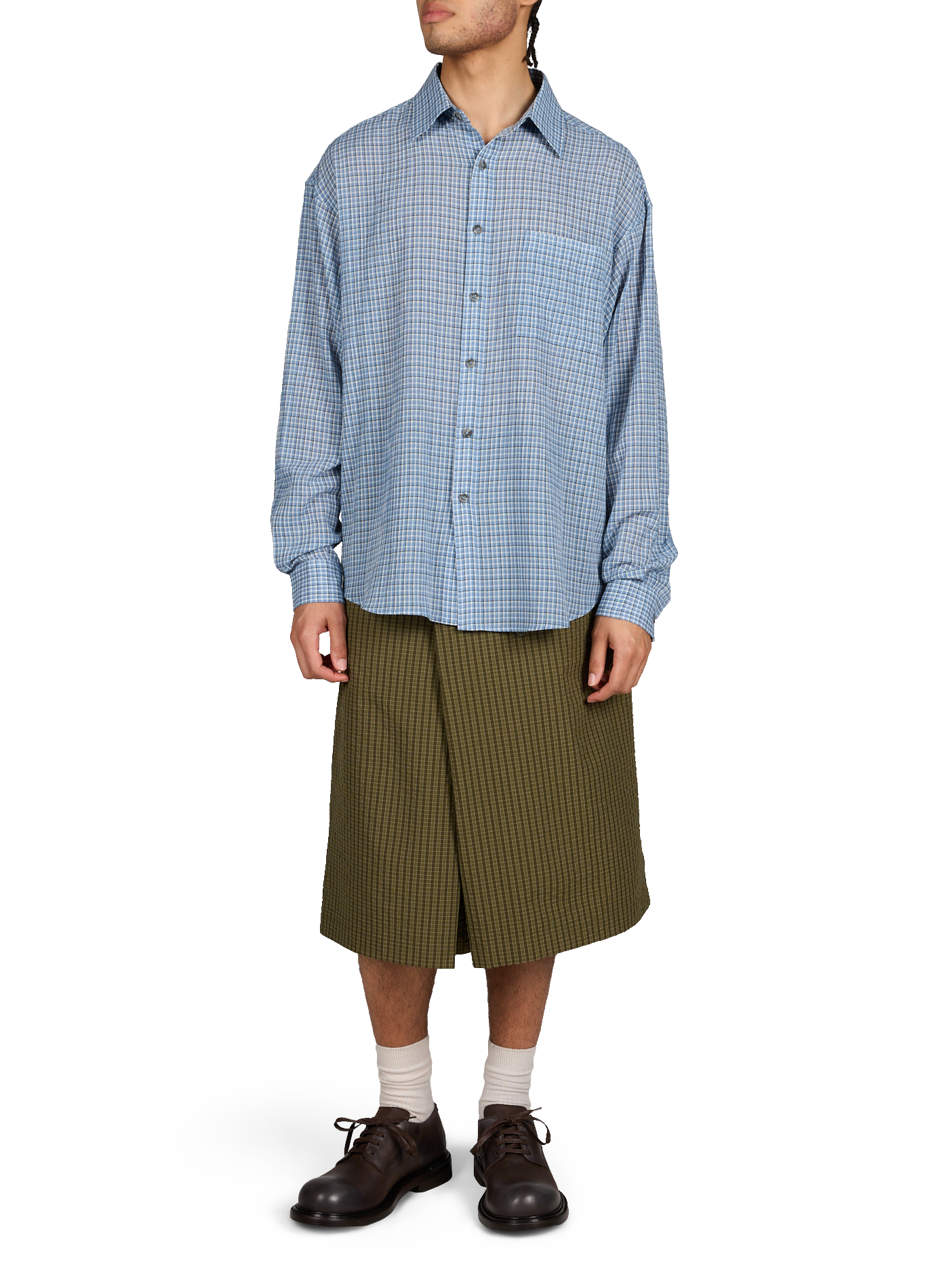 Camisa larga holgada a cuadros MERELY MADE Azul