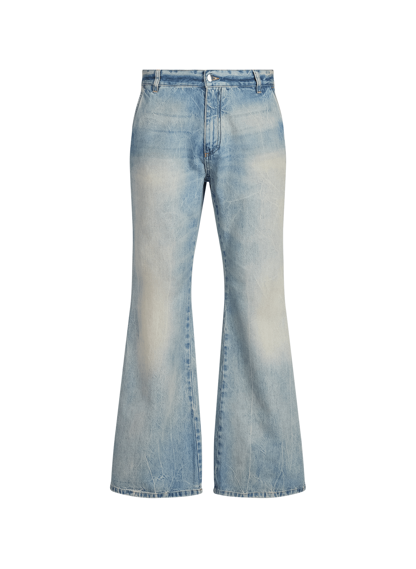 Ausgewaschene Bootcut-Jeans aus Baumwolle AMIRI Blau
