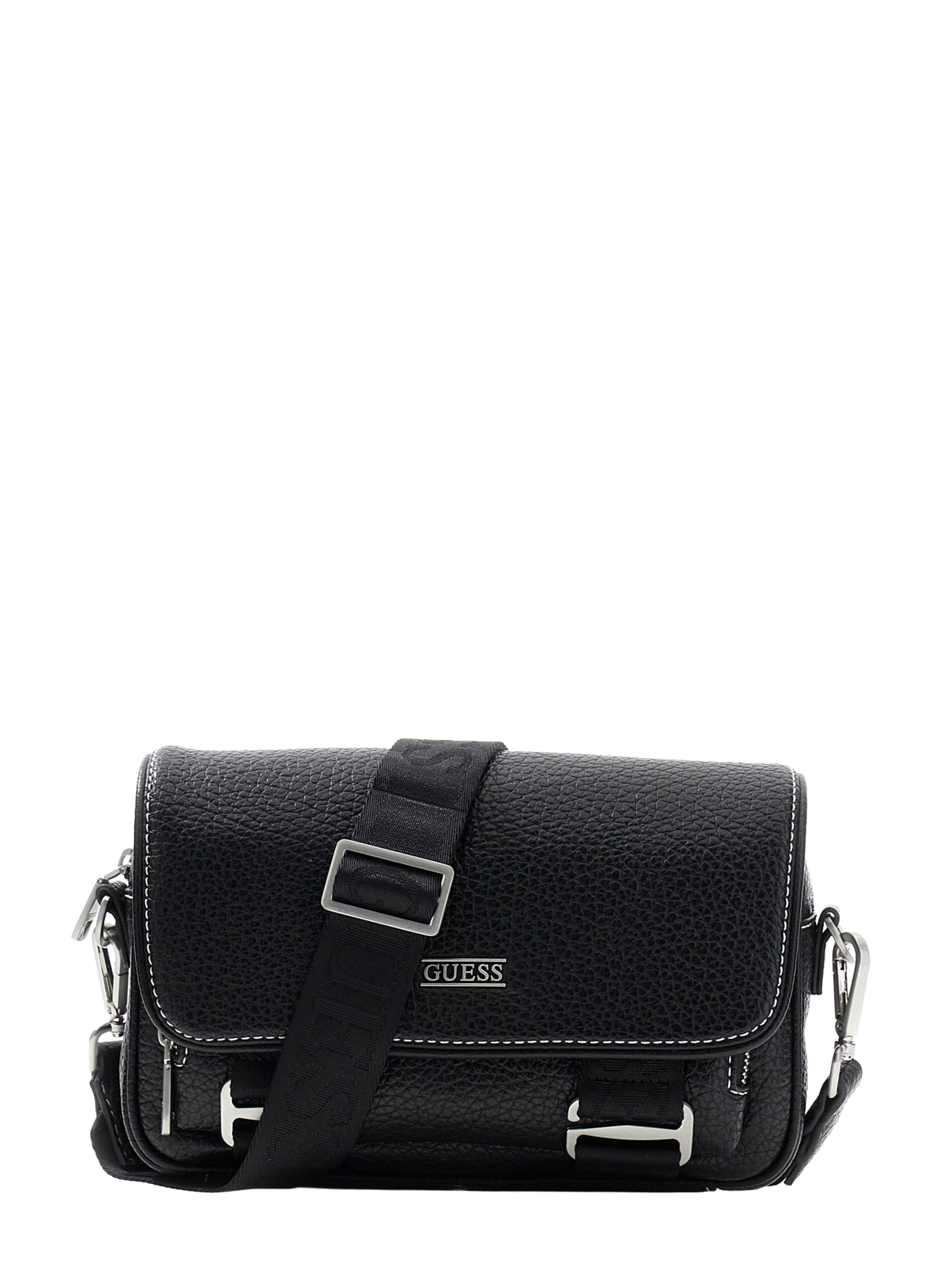 Sac à bandoulière Boston texturé GUESS Noir