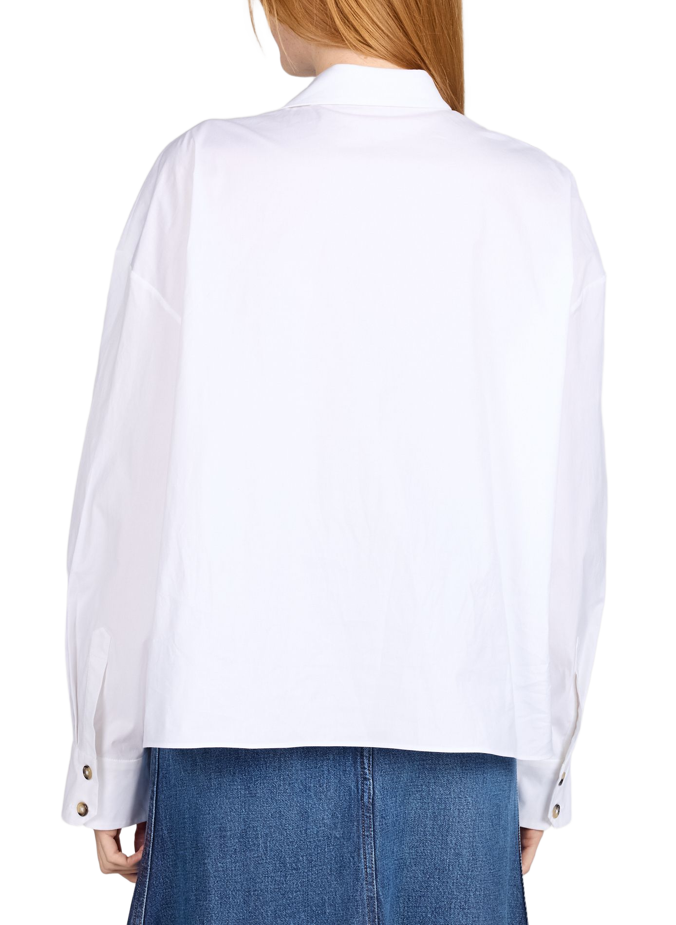 Camisa con volantes de algodón mezclado A.W.A.K.E. MODE Blanco