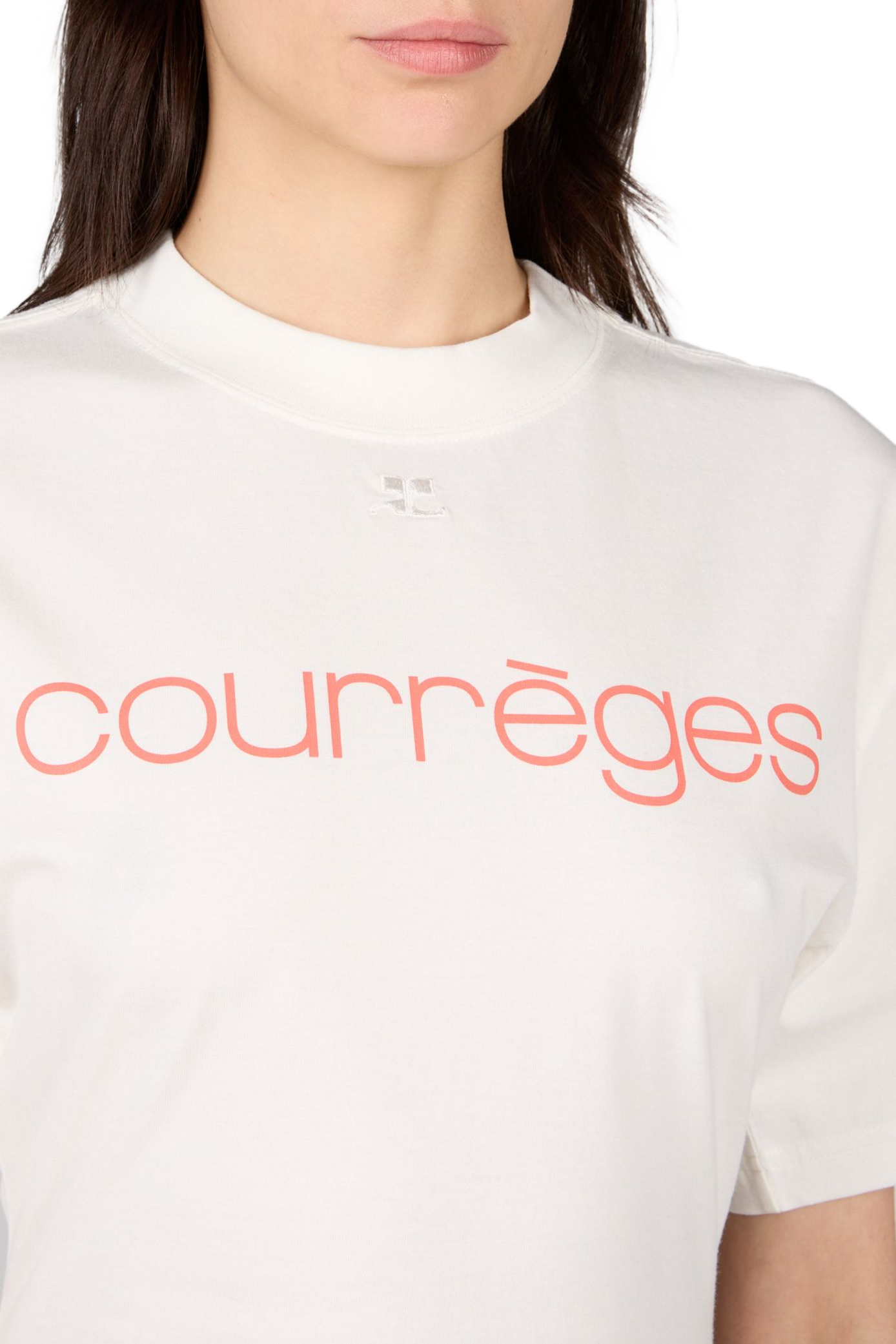 Rundhalsausschnitt T-Shirt aus Baumwolle COURRÈGES Weiss