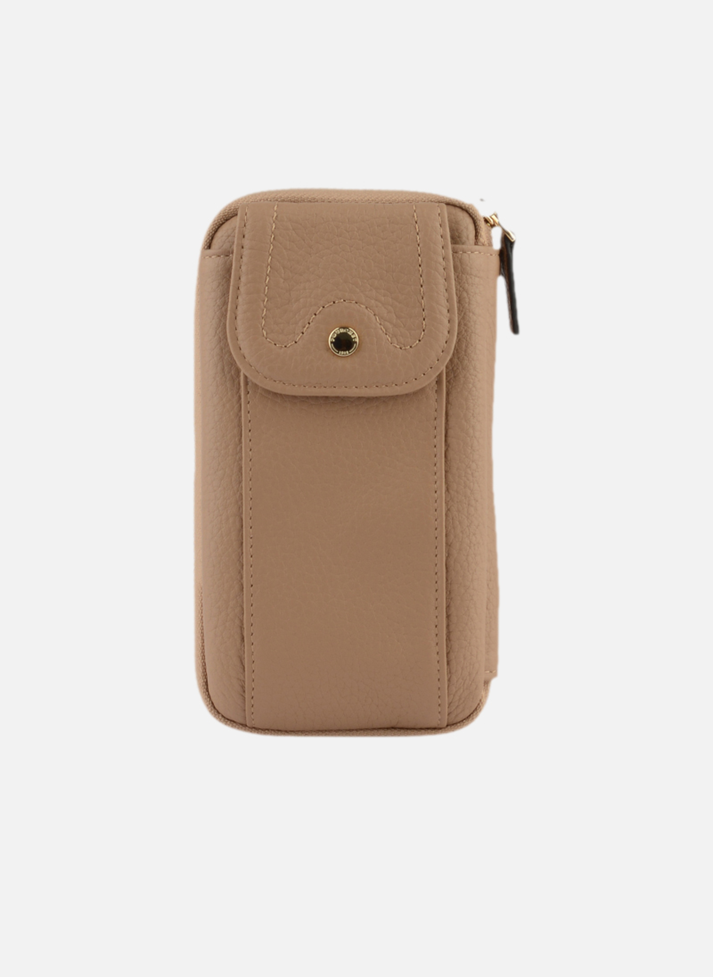 Club | etui téléphone portable en cuir de veau grainé POURCHET Marron