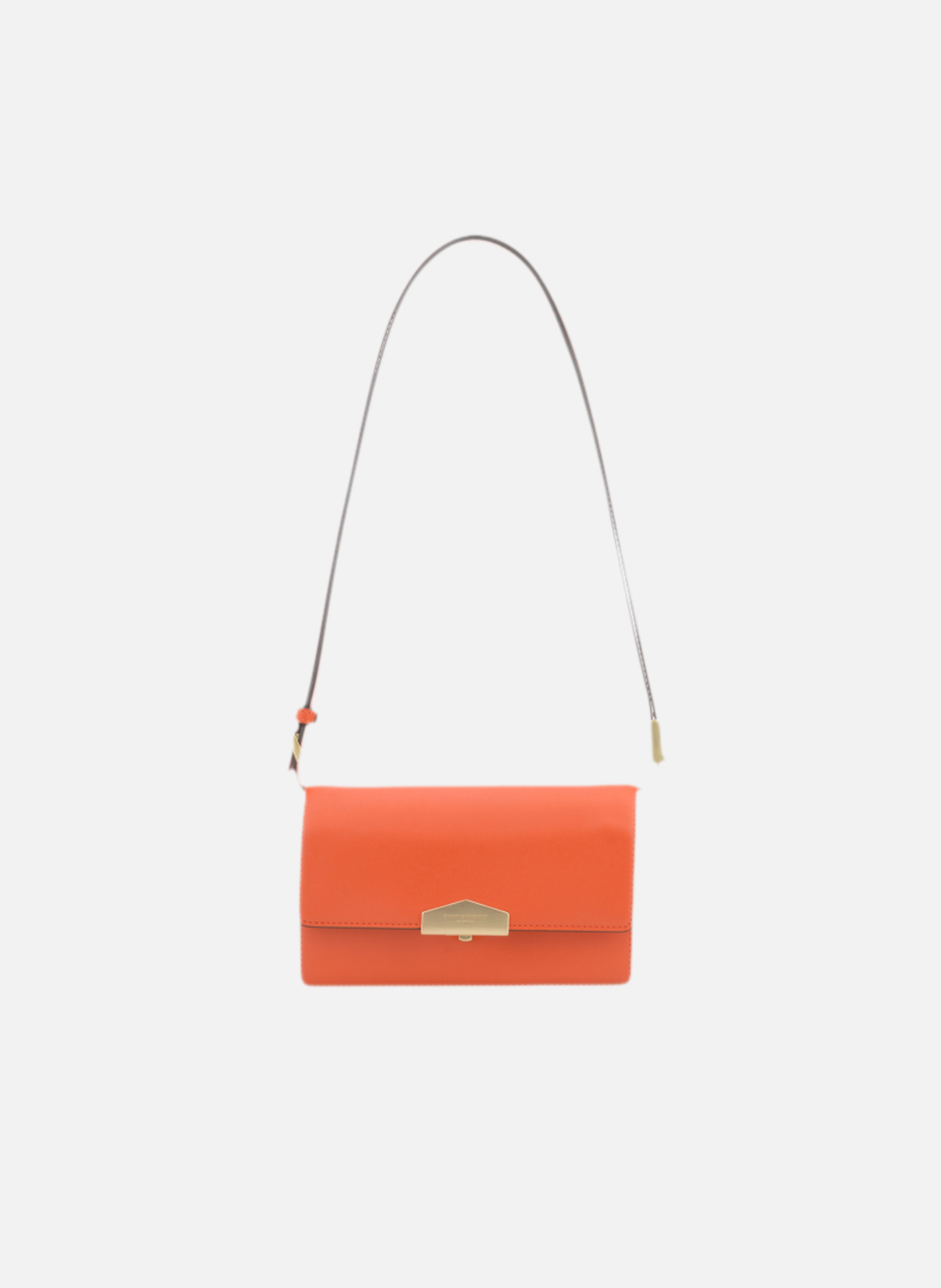 Anjou | sac porté épaule pm en cuir lisse  Orange