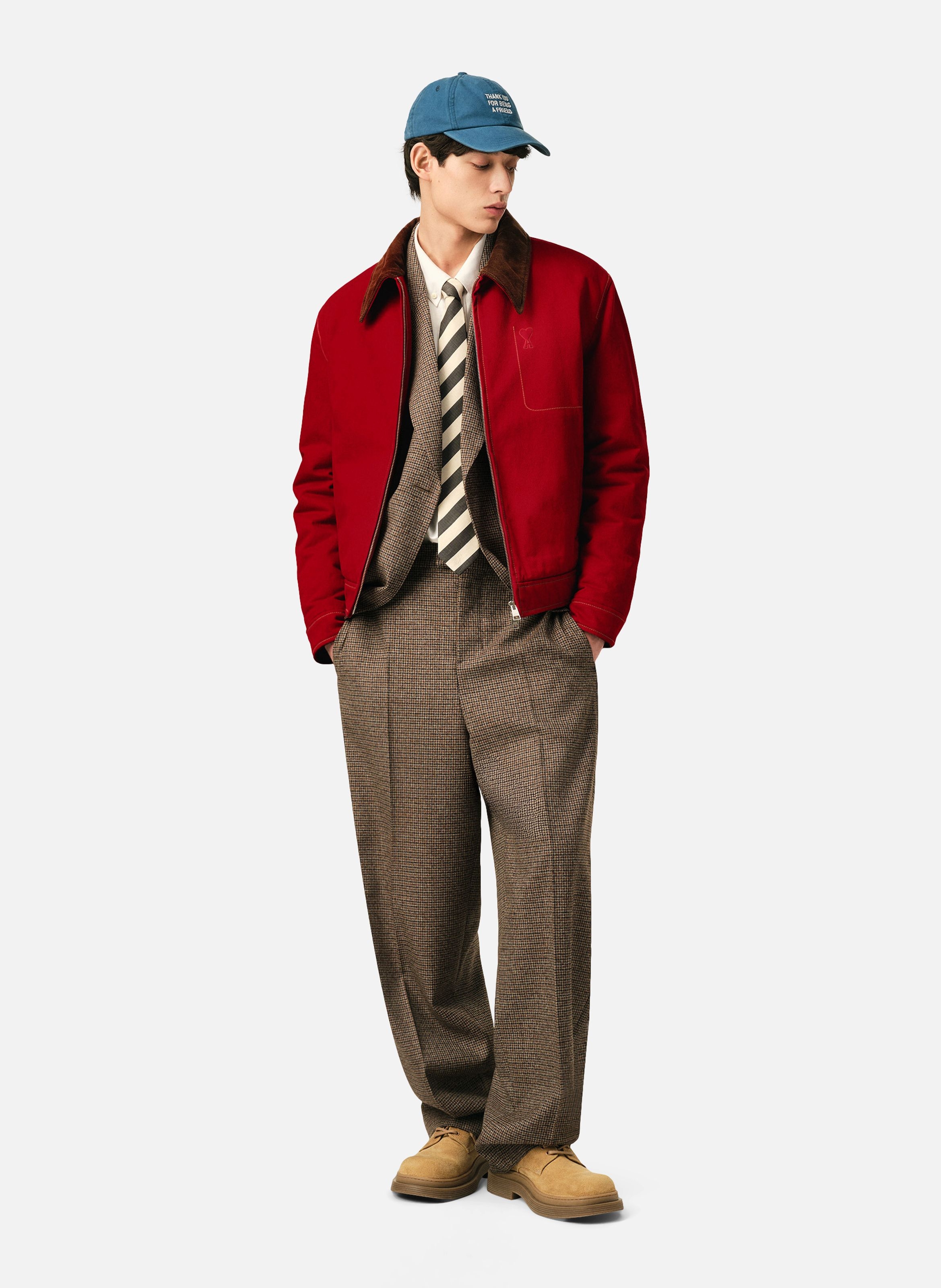 Blouson en coton ami de coeur AMI PARIS Rouge