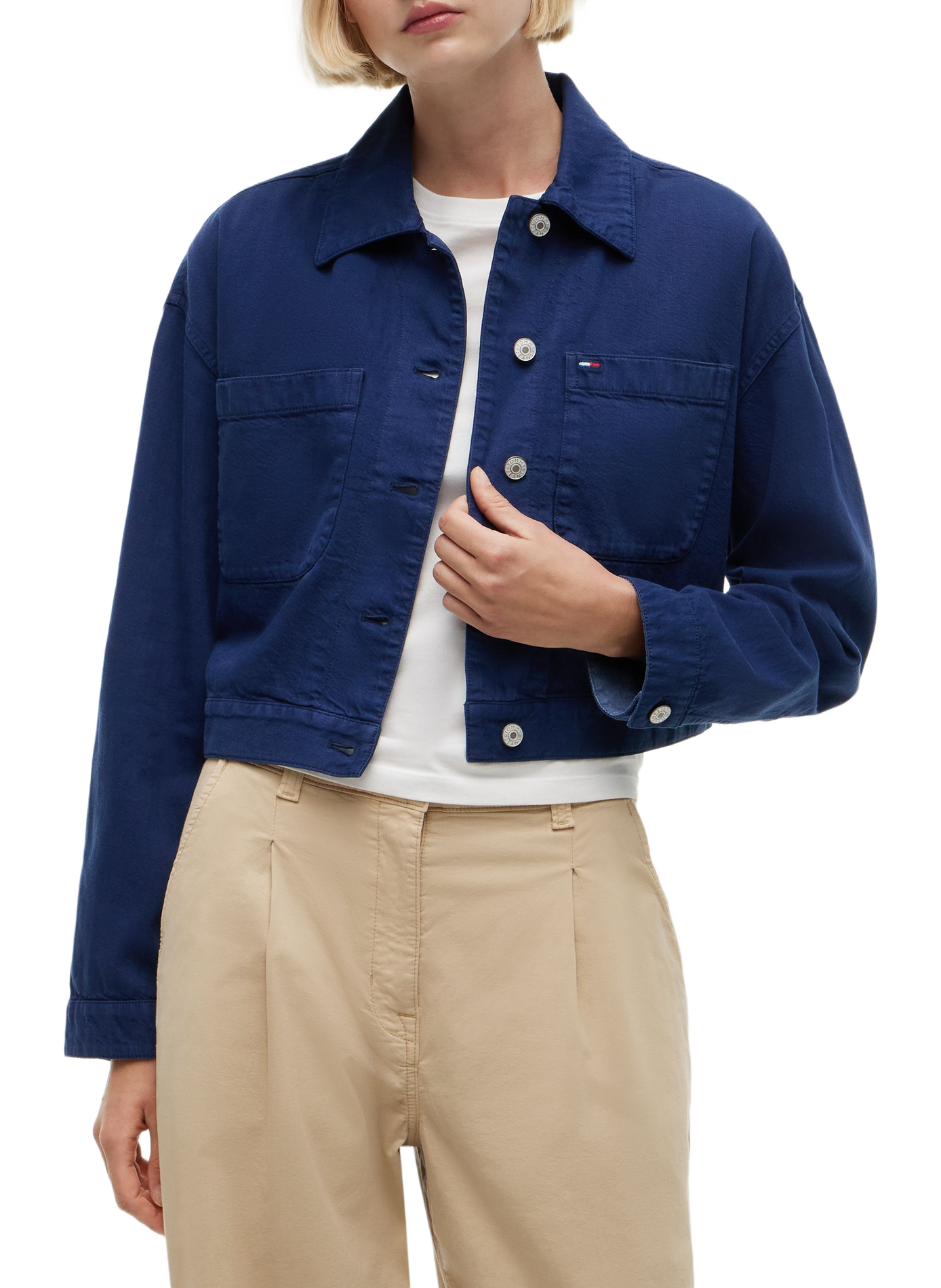 Jacket with classic cotton collar TOMMY HILFIGER Blue