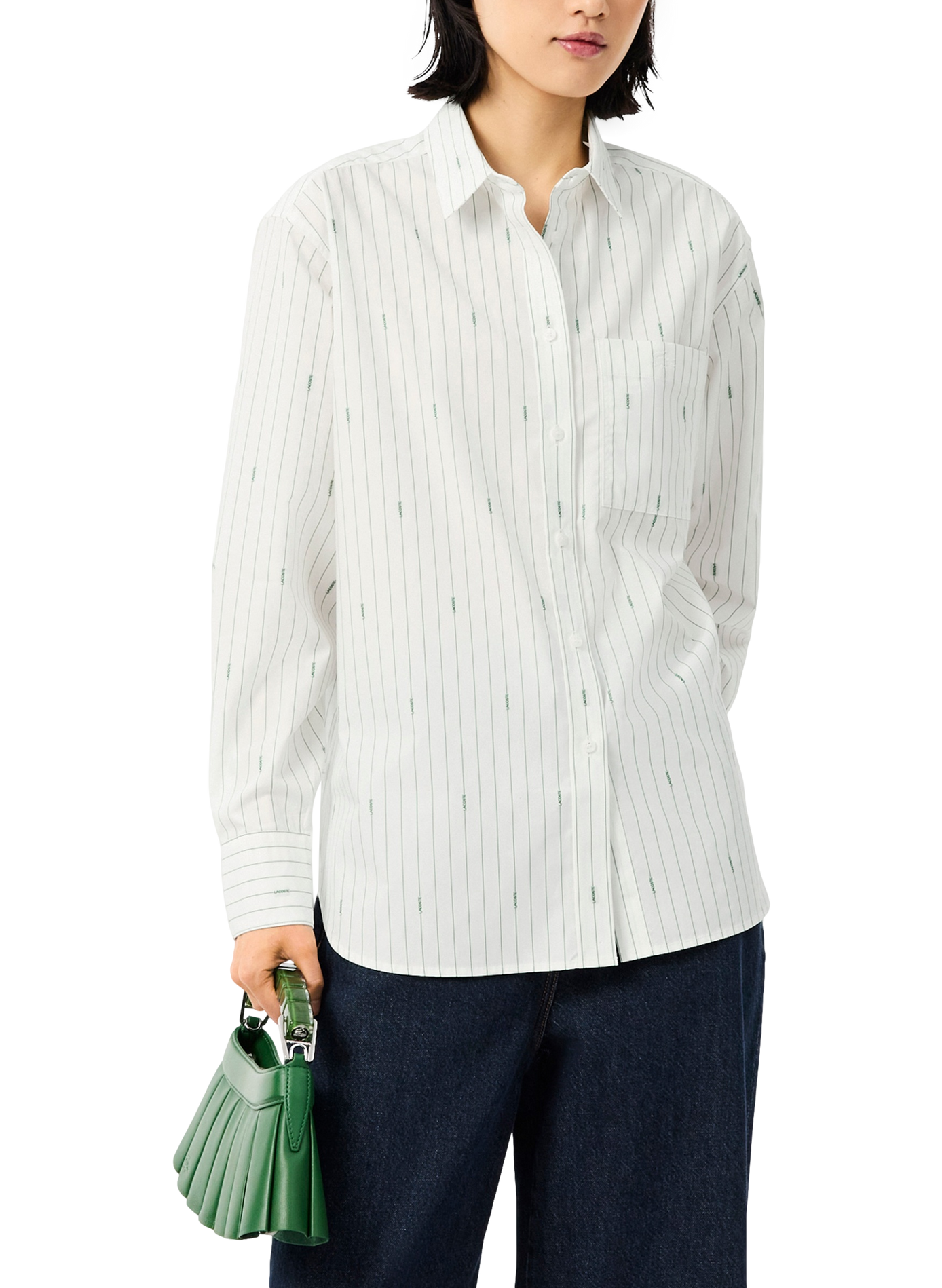 Chemise col classique manches contrastantes en coton LACOSTE Multicolour