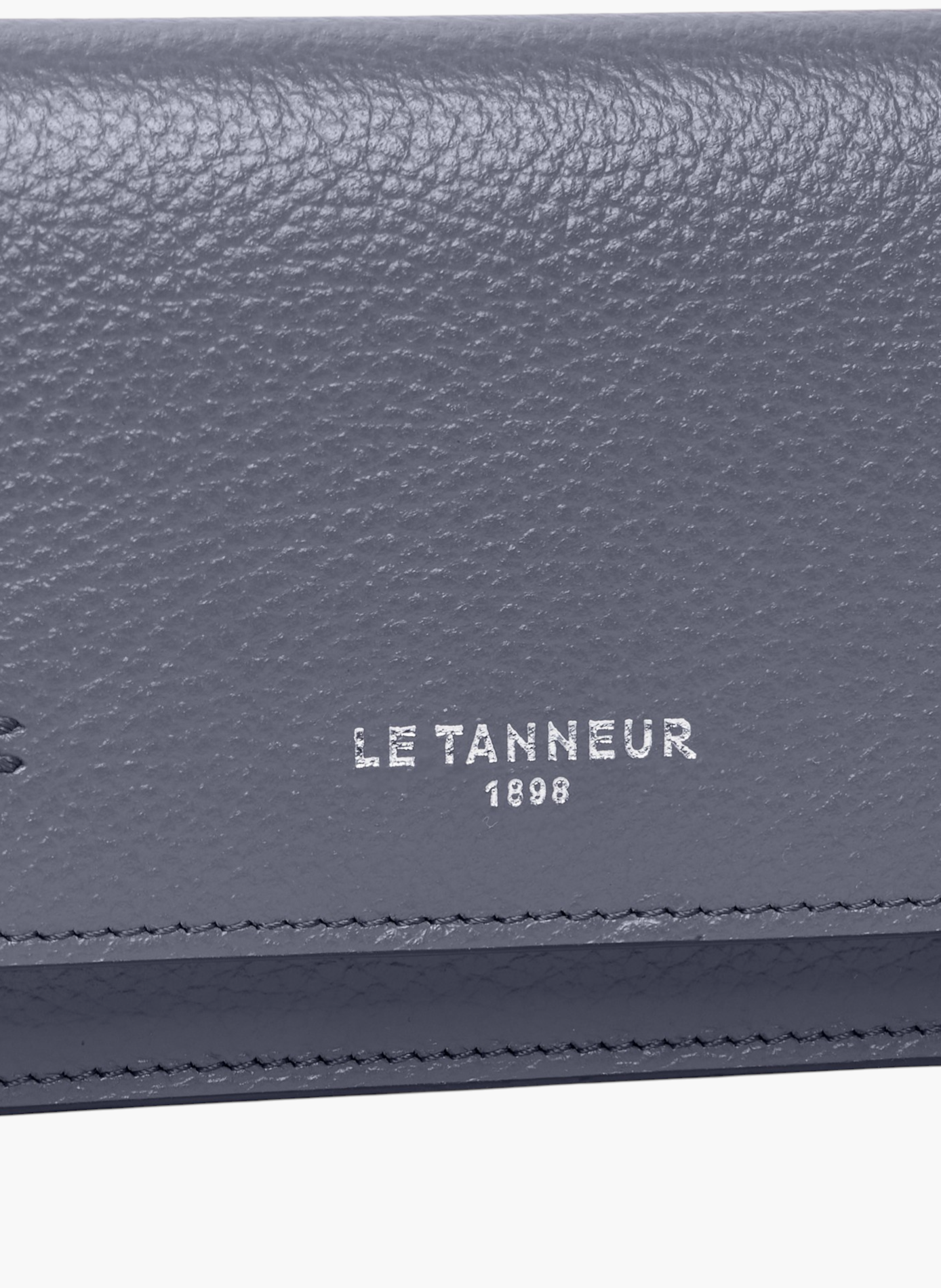 Petit porte cartes à rabat louison en cuir grainé LE TANNEUR Bleu