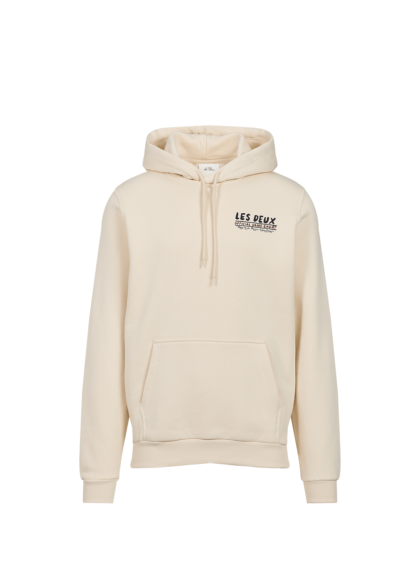 Sweat à capuche droit en coton LES DEUX Beige