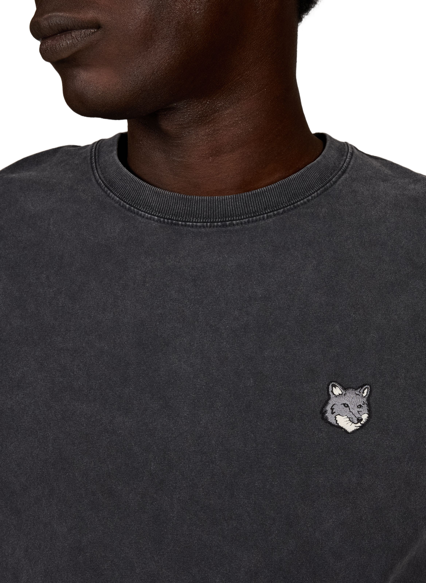 T-shirt droit en coton MAISON KITSUNÉ Noir