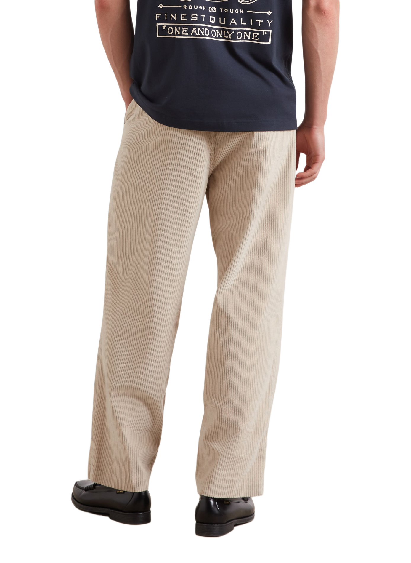Straight corduroy cotton trousers FARAH Beige