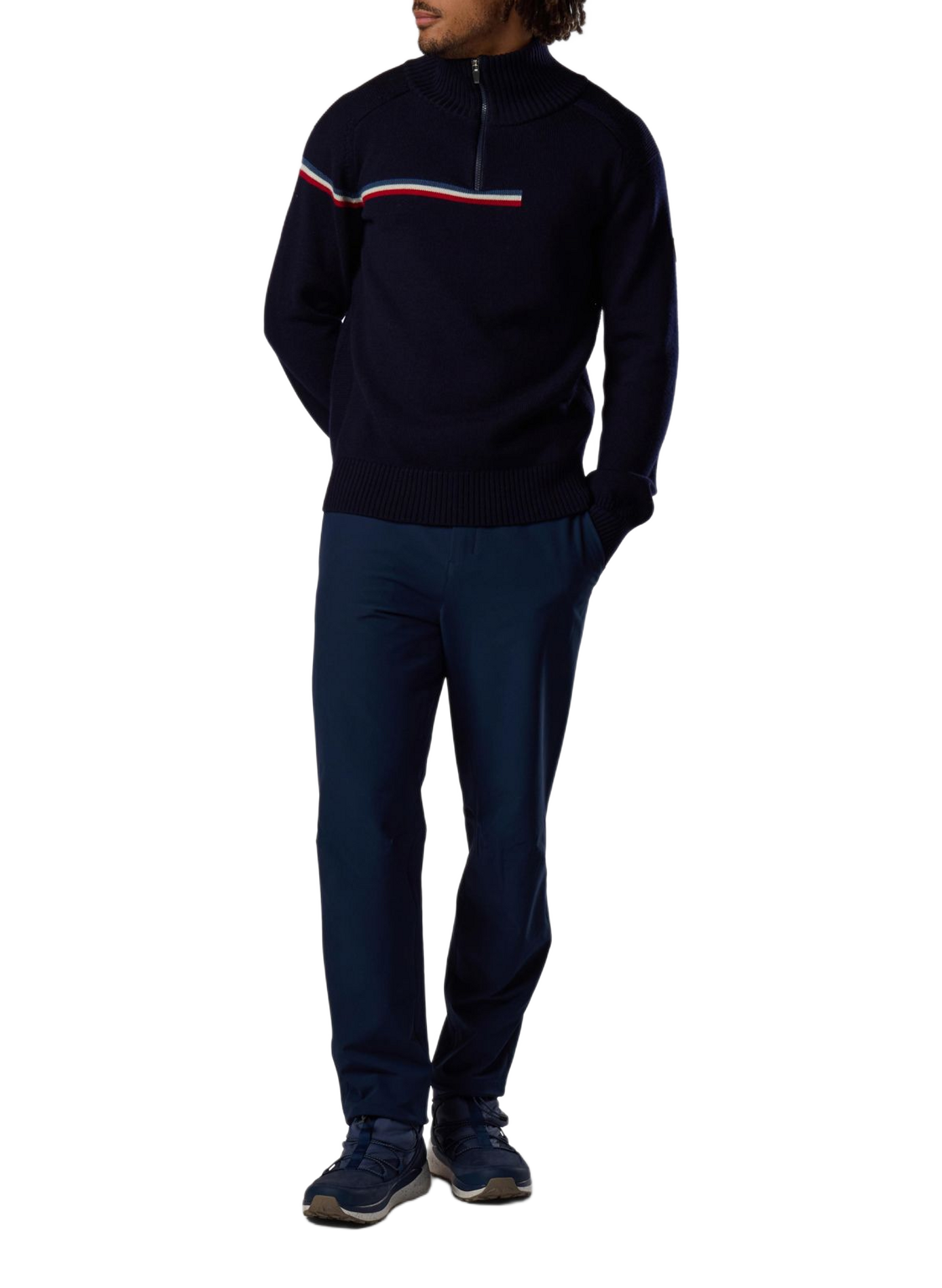 Straight-fit merino wool trucker-collar sweater ROSSIGNOL Blue