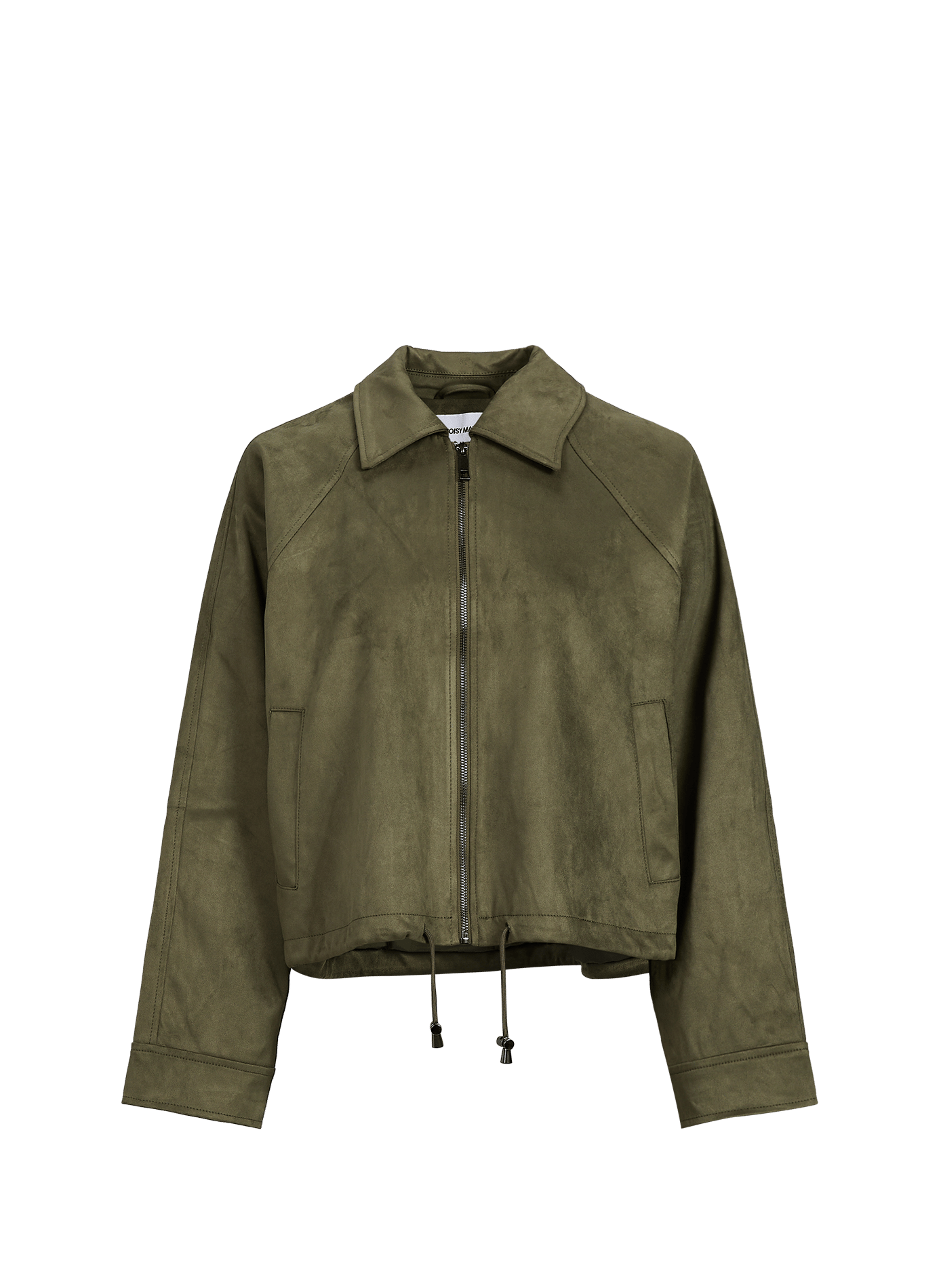 Chaqueta recta Nmemmy con cuello clásico y efecto ante NOISY MAY Caqui