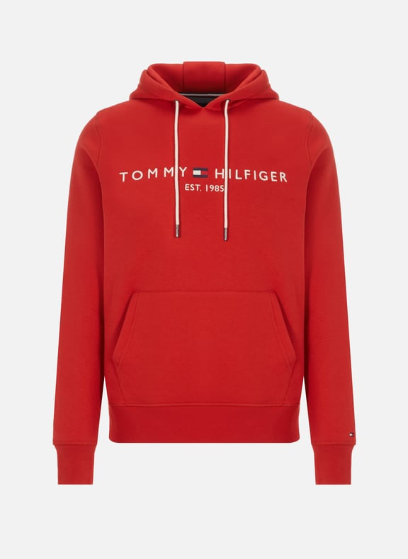 Organic cotton and recycled polyester hoodie Red by TOMMY HILFIGER TOMMY HILFIGER Organic cotton and recycled polyester hoodie Red