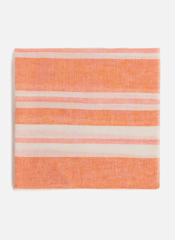 Foulard rayé en coton et chanvre Orange by SAISON 1865 SAISON 1865 Foulard rayé en coton et chanvre Orange