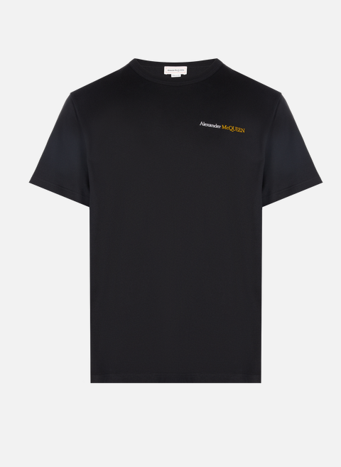 T-shirt uni en coton NoirALEXANDER MCQUEEN 