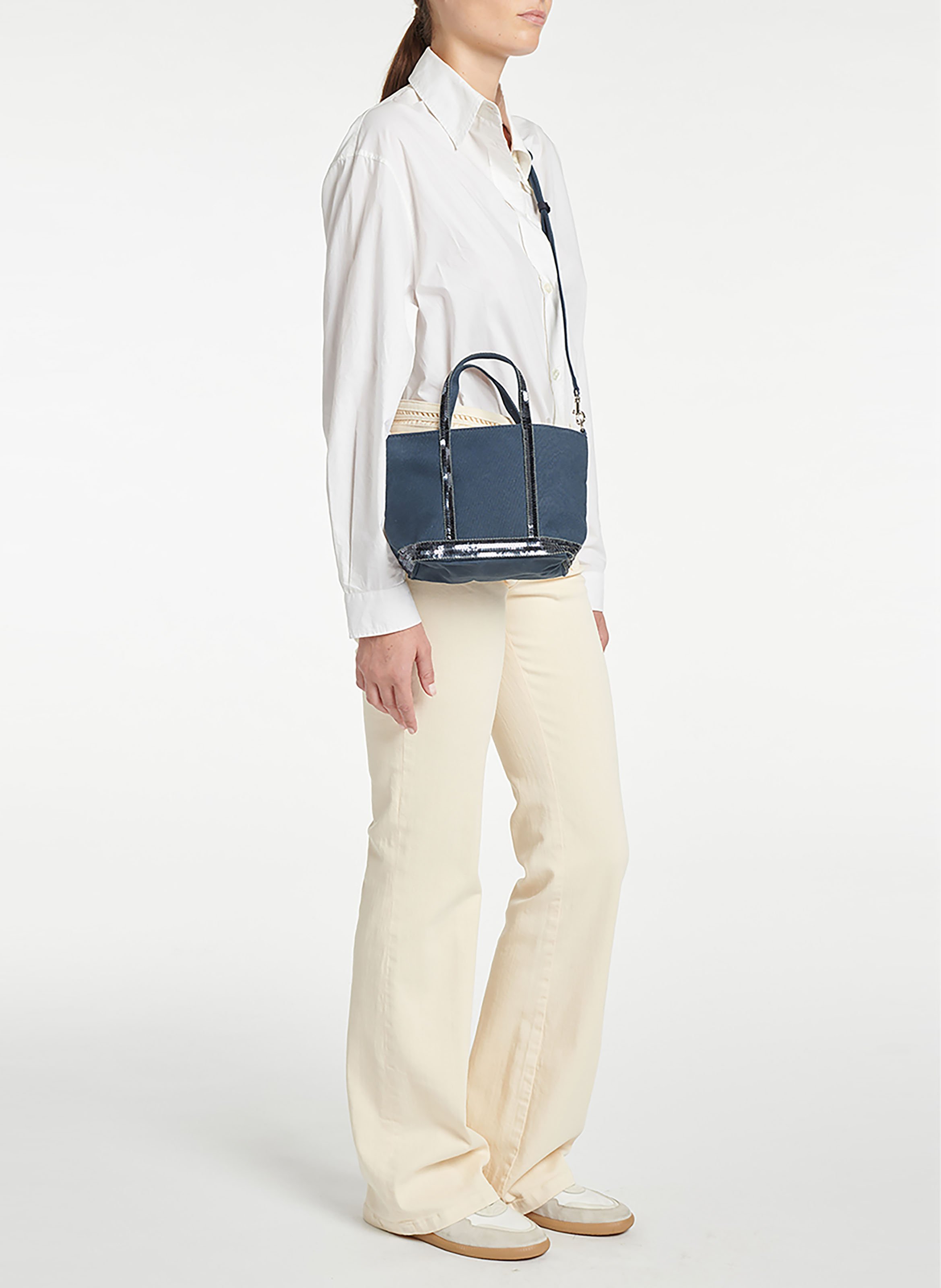 Cabas xs zippé en toile VANESSA BRUNO Bleu