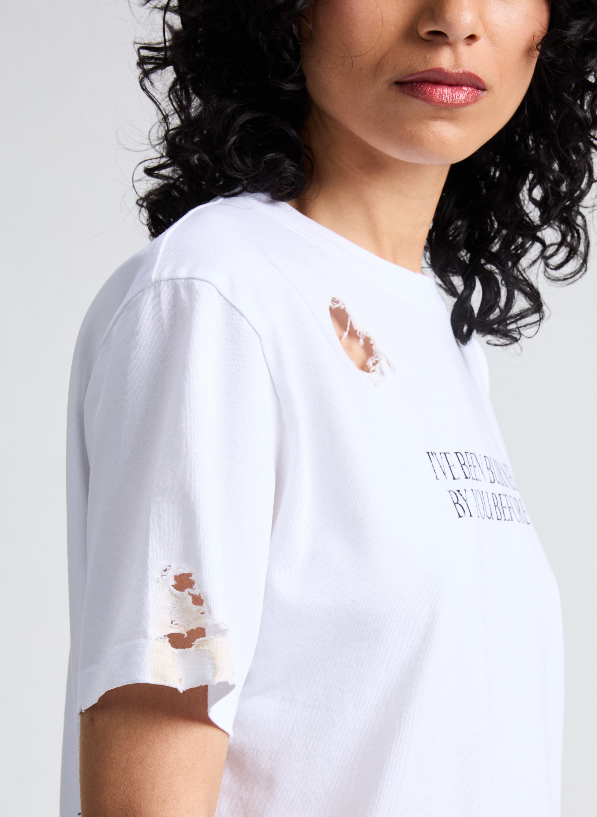 Distressed and printed T-shirt COPERNI White