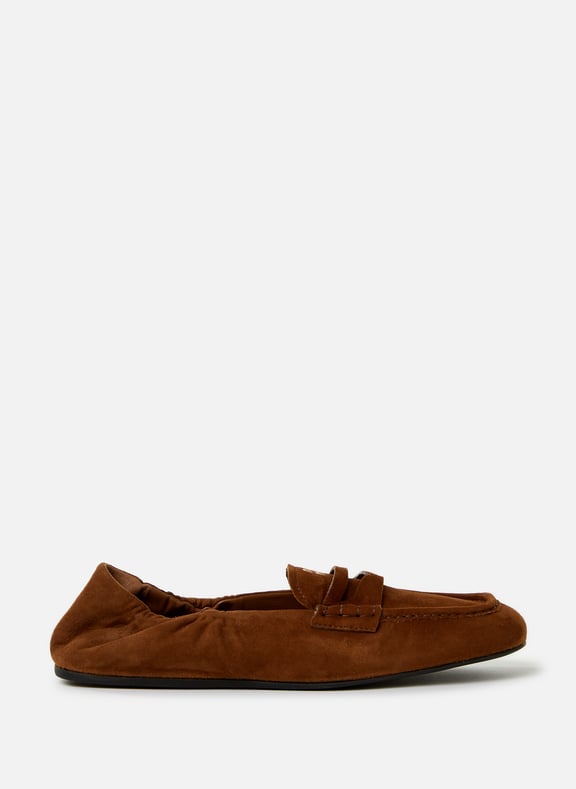 Mocassins en cuir suédé Marron by MIU MIU MIU MIU Mocassins en cuir suédé Marron
