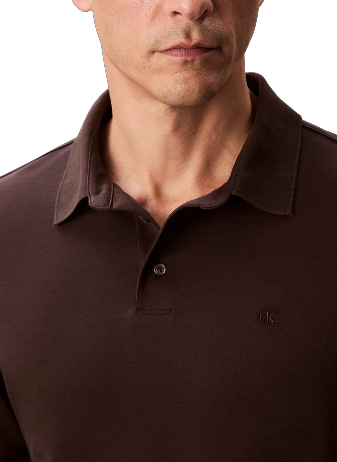 Long sleeve polo shirt CALVIN KLEIN Brown