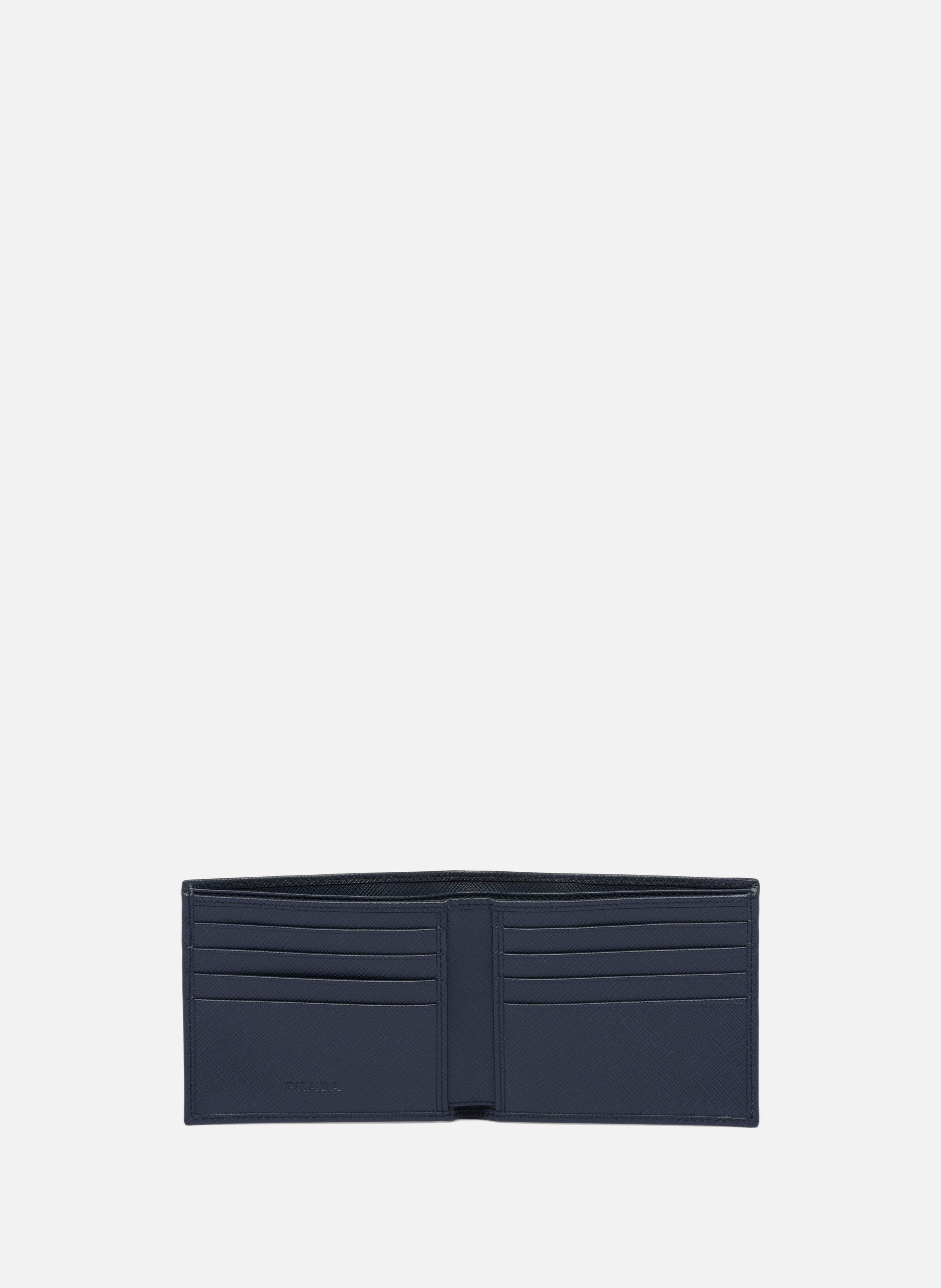 Portefeuille en cuir PRADA Bleu