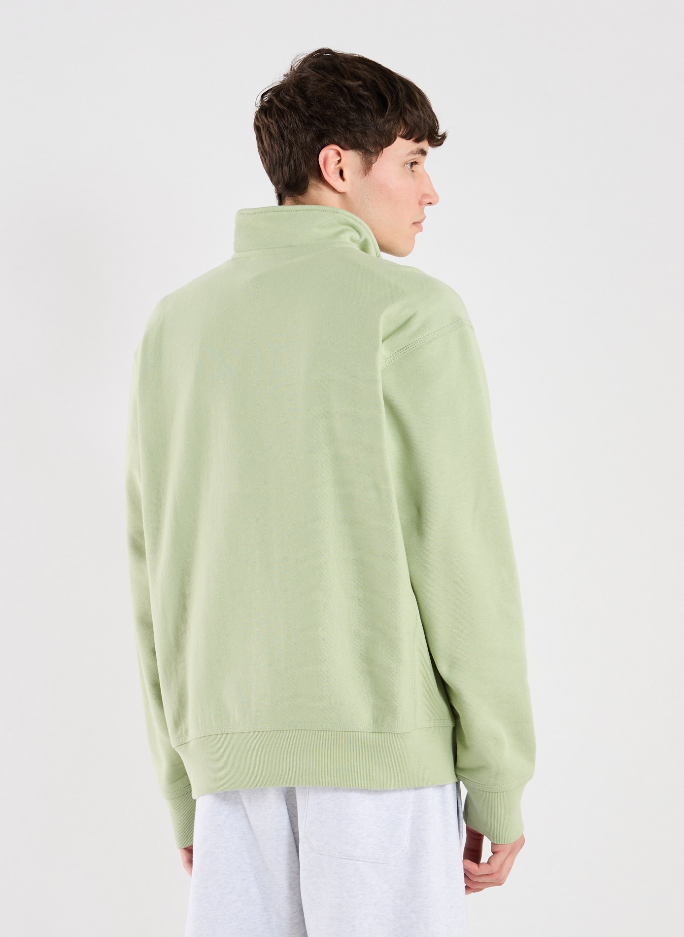 Sweatshirt col zippé en coton mélangé CARHARTT WIP Vert