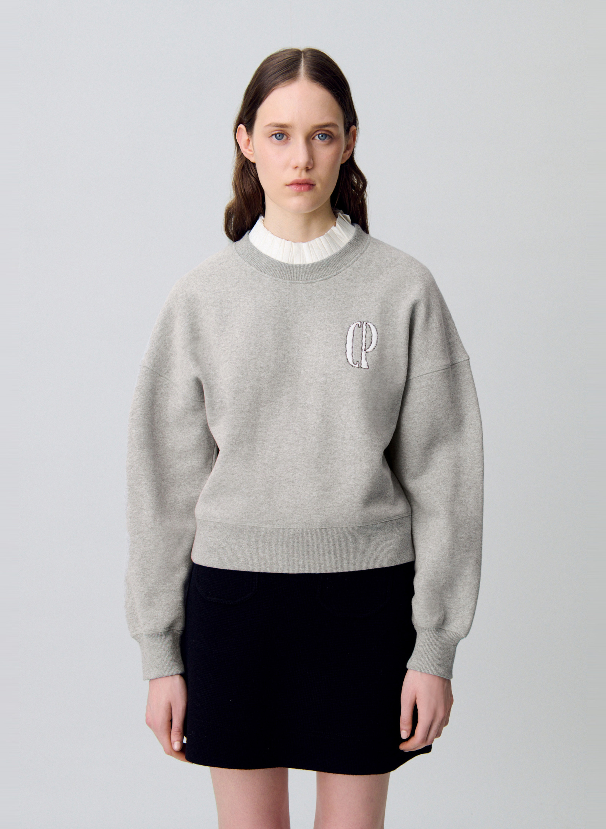 Sweat oversize en coton mélangé tifany CLAUDIE PIERLOT Gris