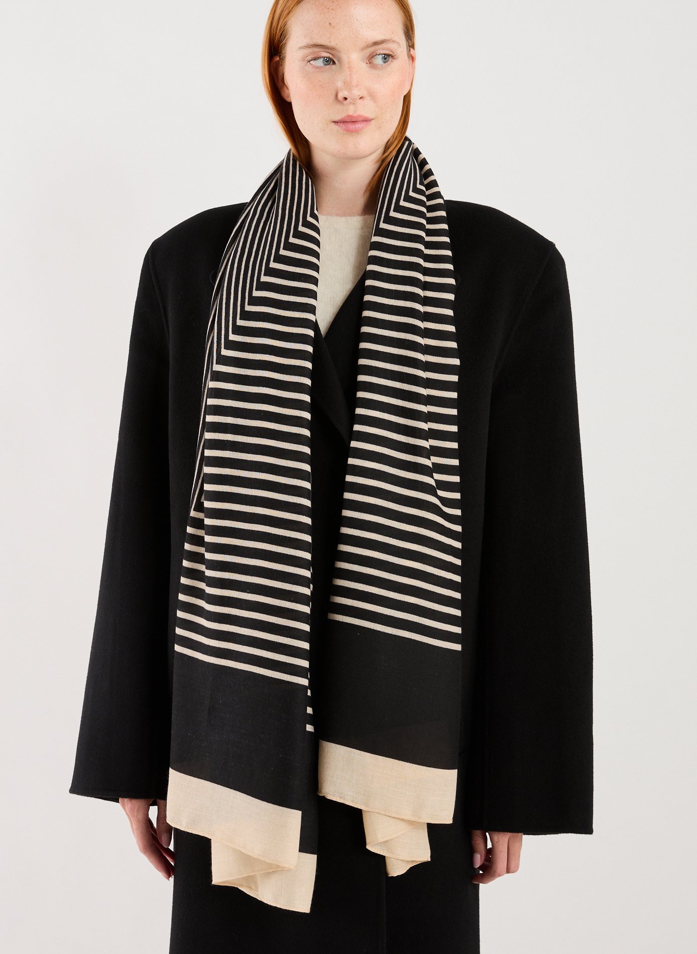 Striped stole AU PRINTEMPS PARIS Black