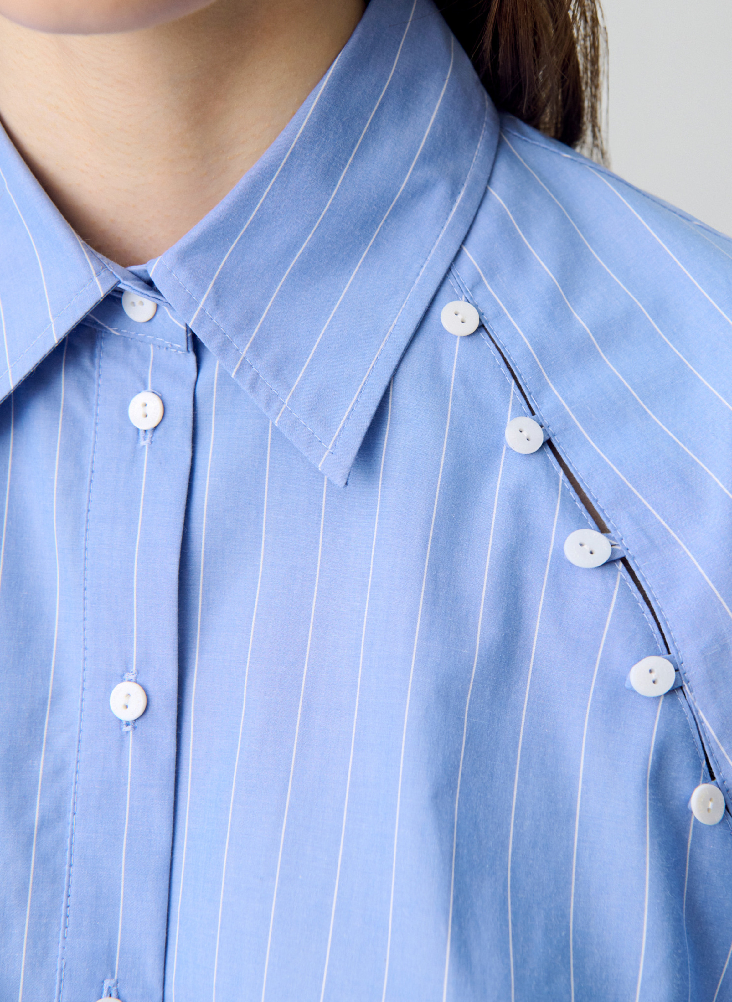 Chemise droite col classique en coton rayé chloelia CLAUDIE PIERLOT Multicolore