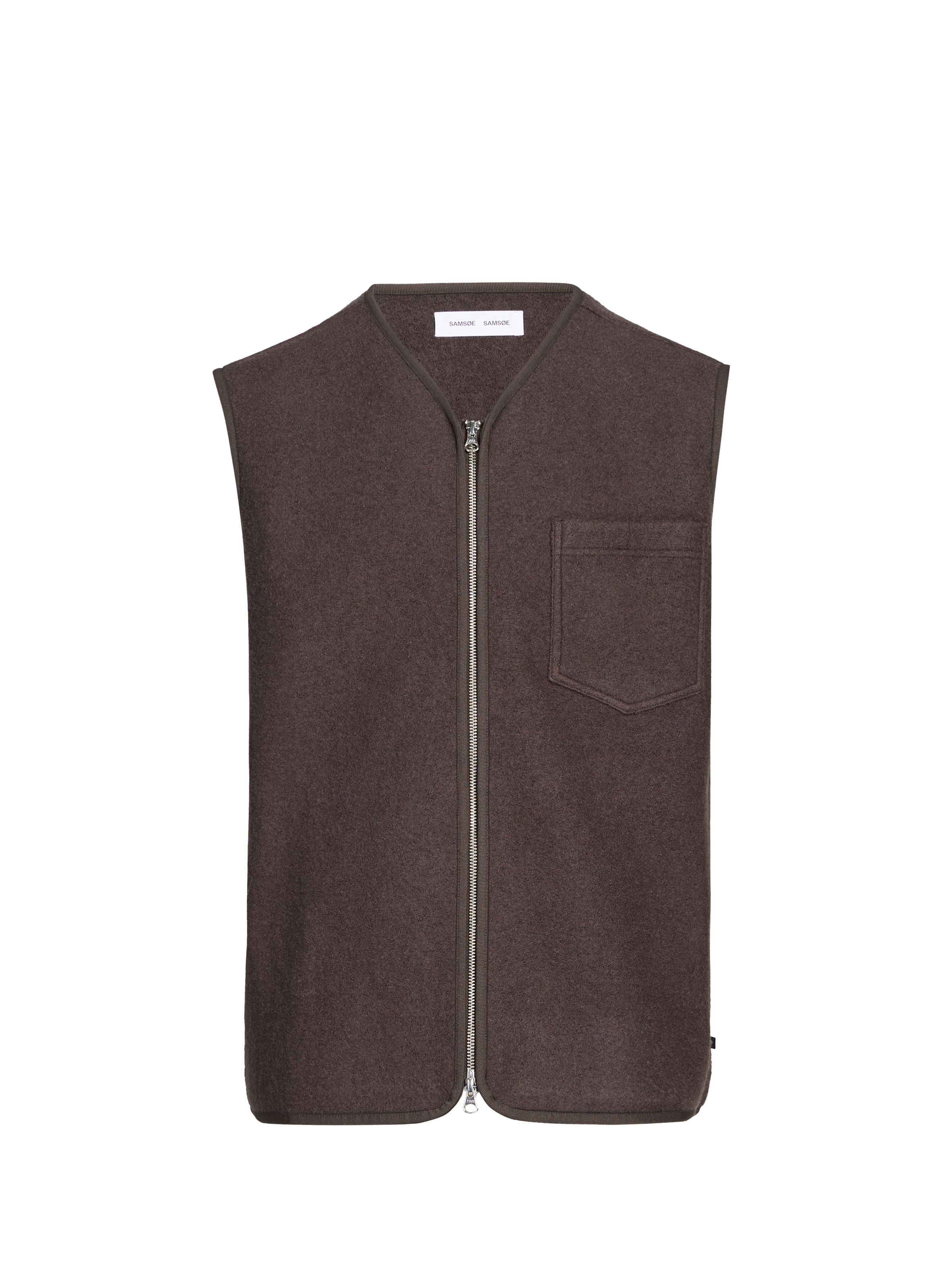 Sleeveless wool cardigan SAMSOE SAMSOE Brown
