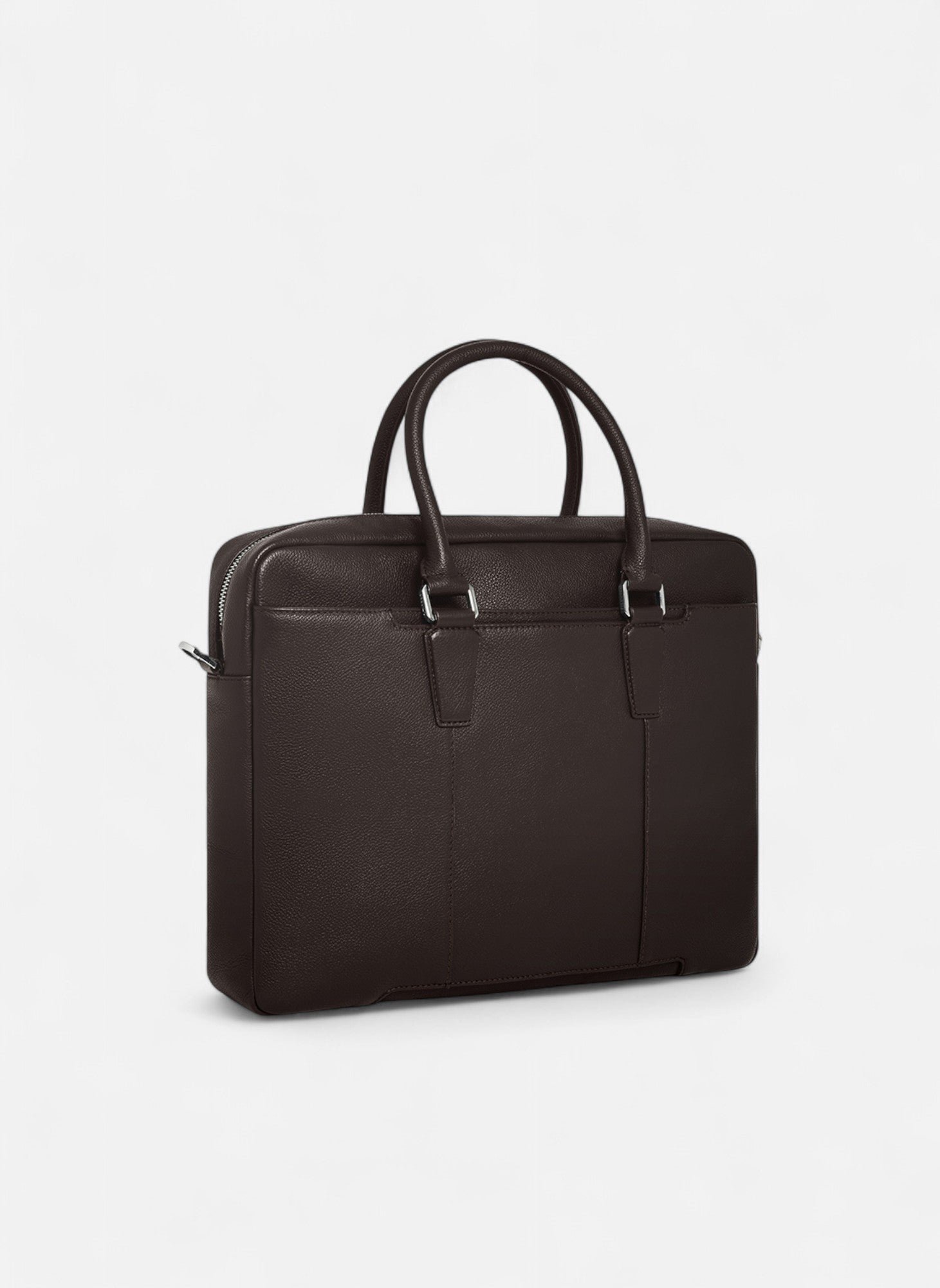 Porte documents 14" marceau en cuir grainé petit modèle LE TANNEUR Marron