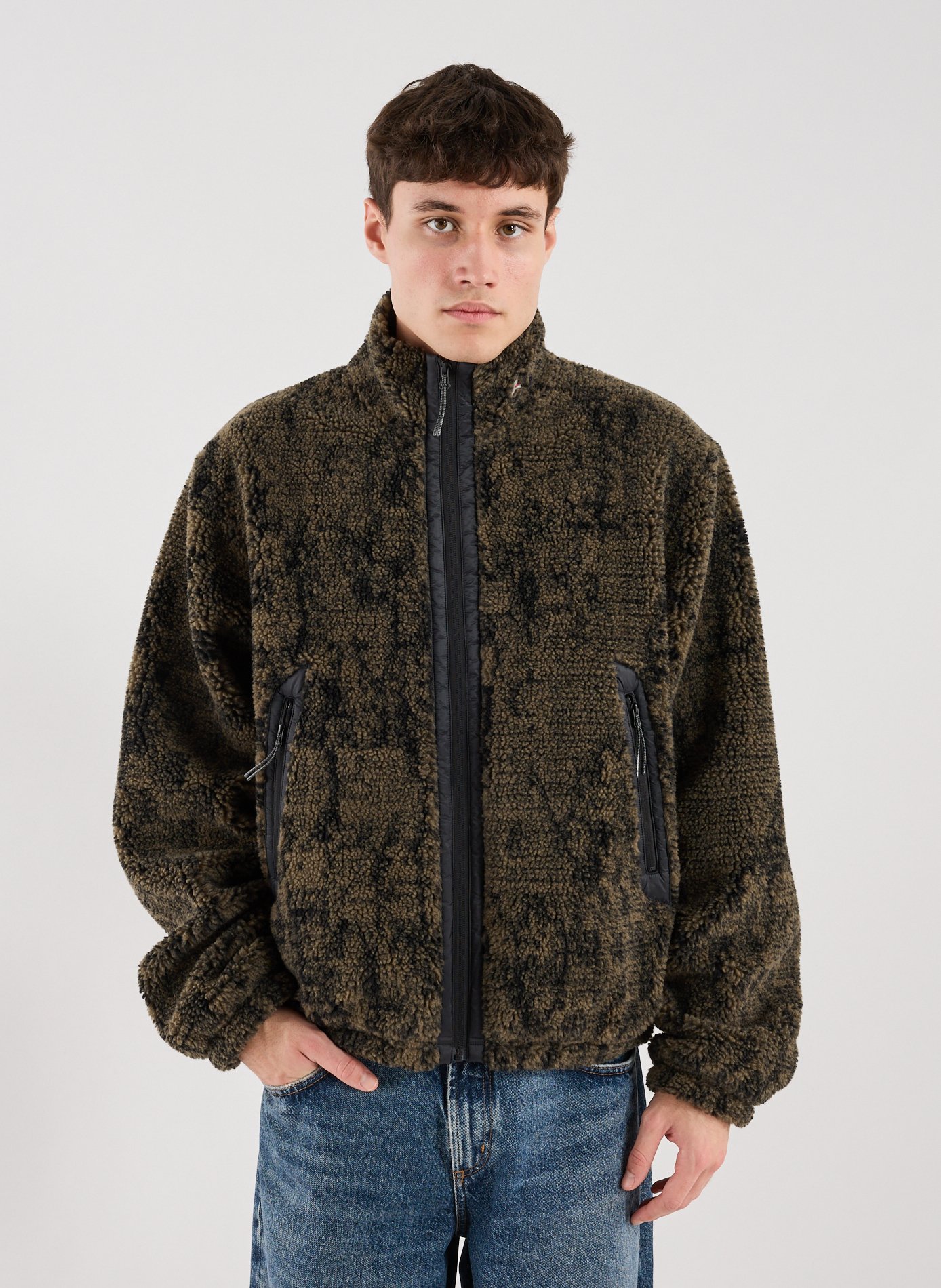 Oversized high-neck Eween fleece jacket ROA Khaki