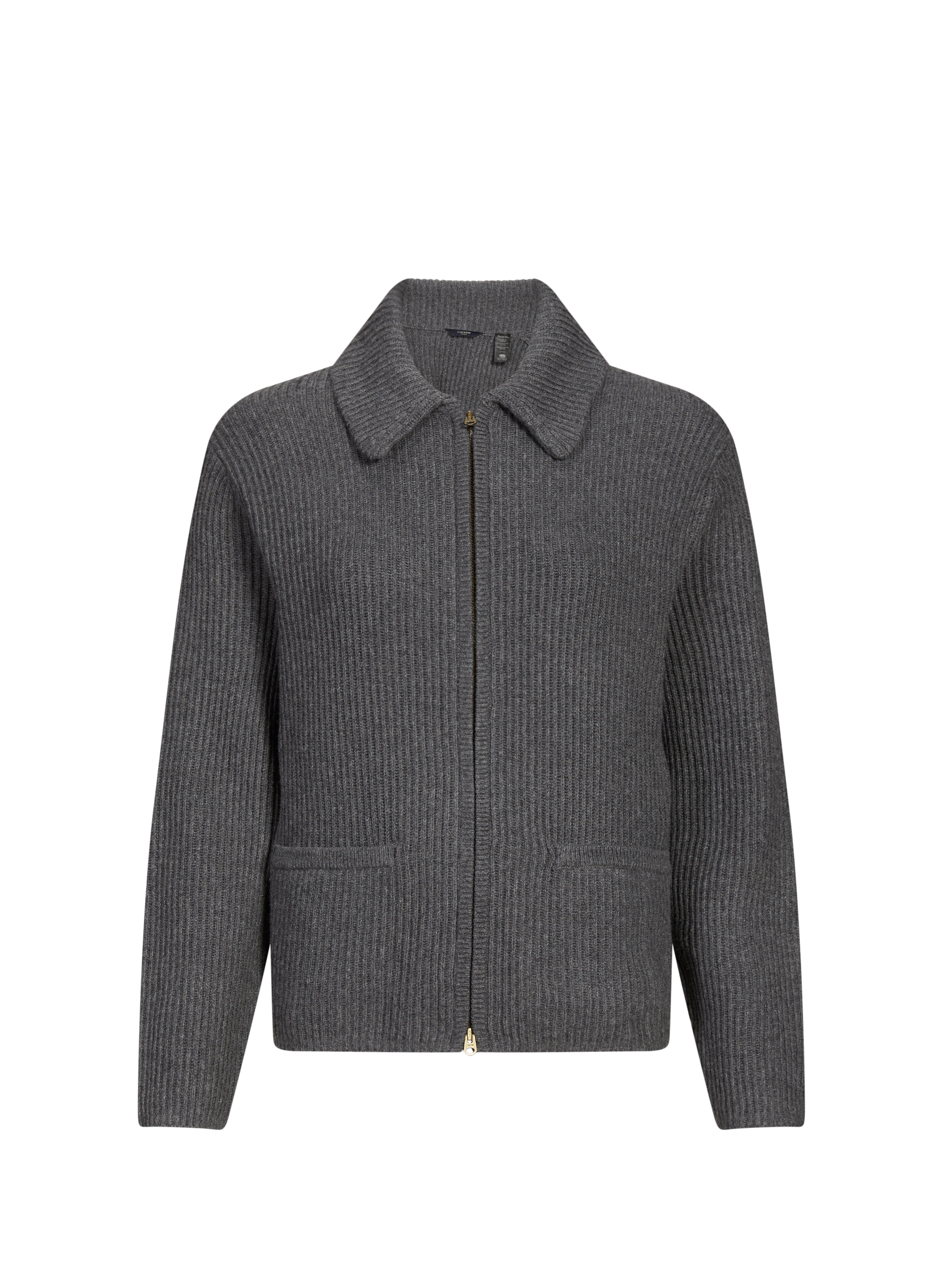 DOCKERS Pull zippé en coton et laine mélangés Gris