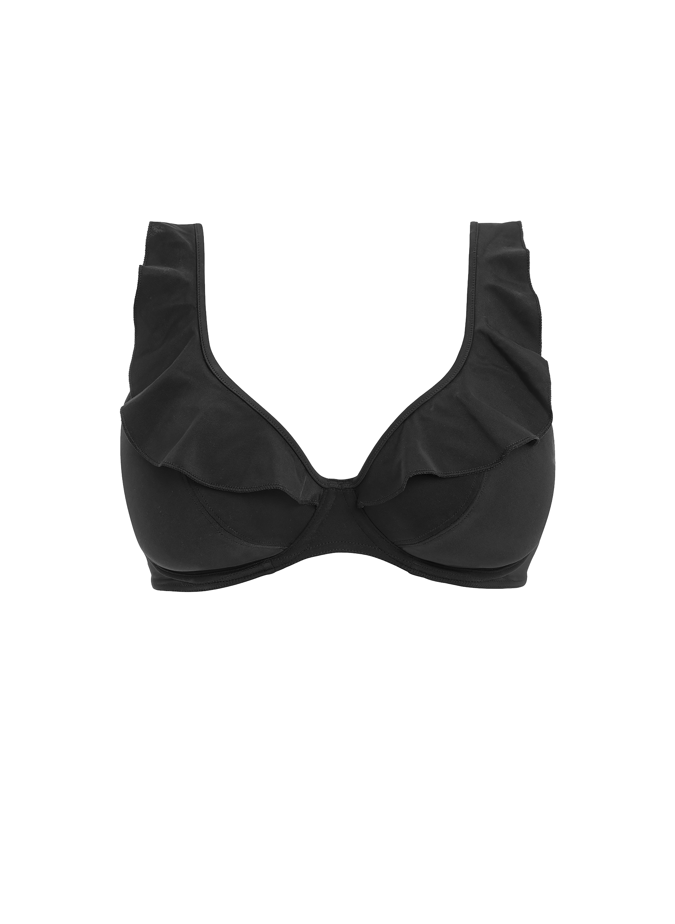Haut de maillot de bain volanté Jewel Cove FREYA Black
