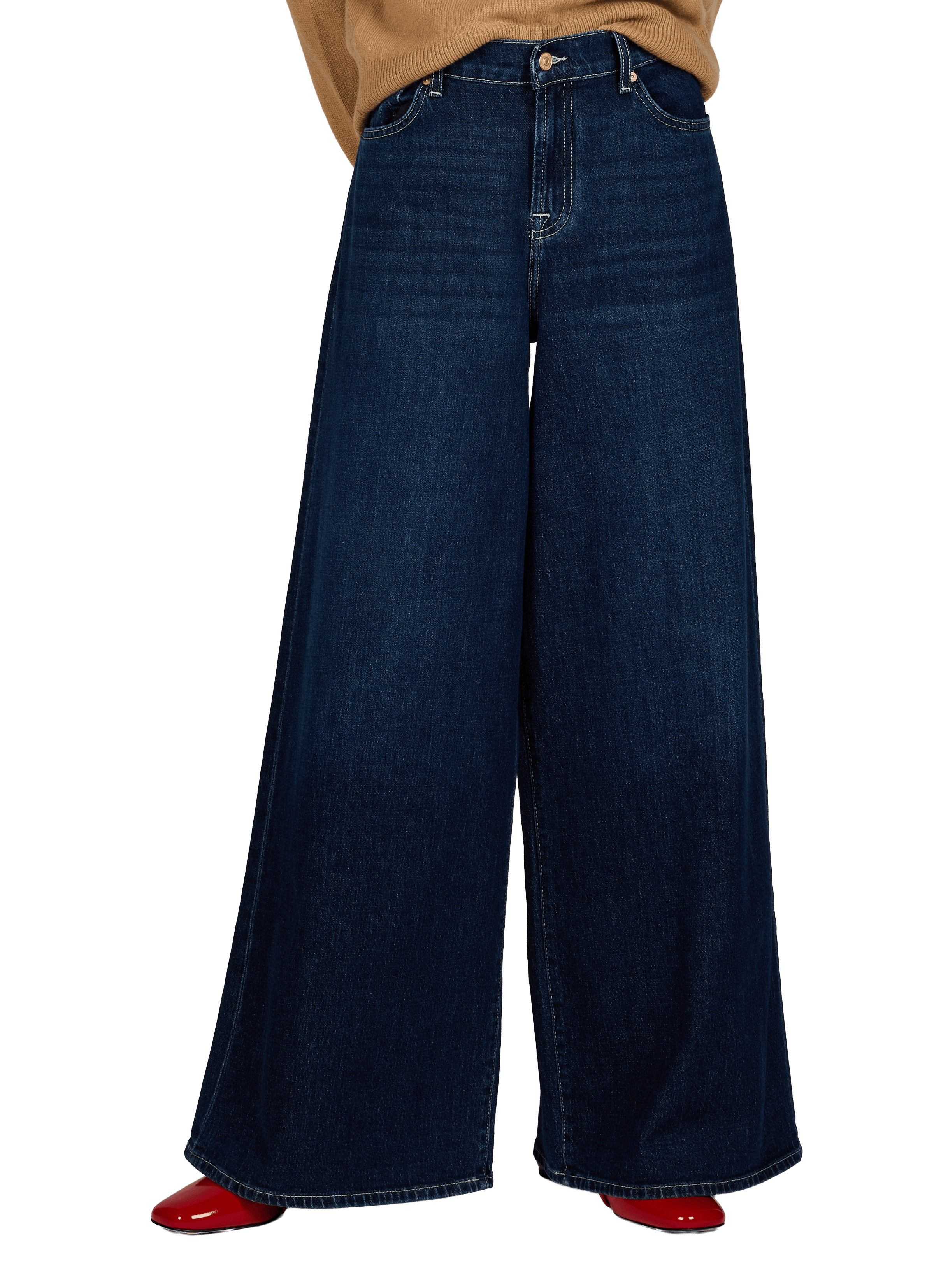 Jean large Marie en coton mélangé 7 FOR ALL MANKIND Bleu