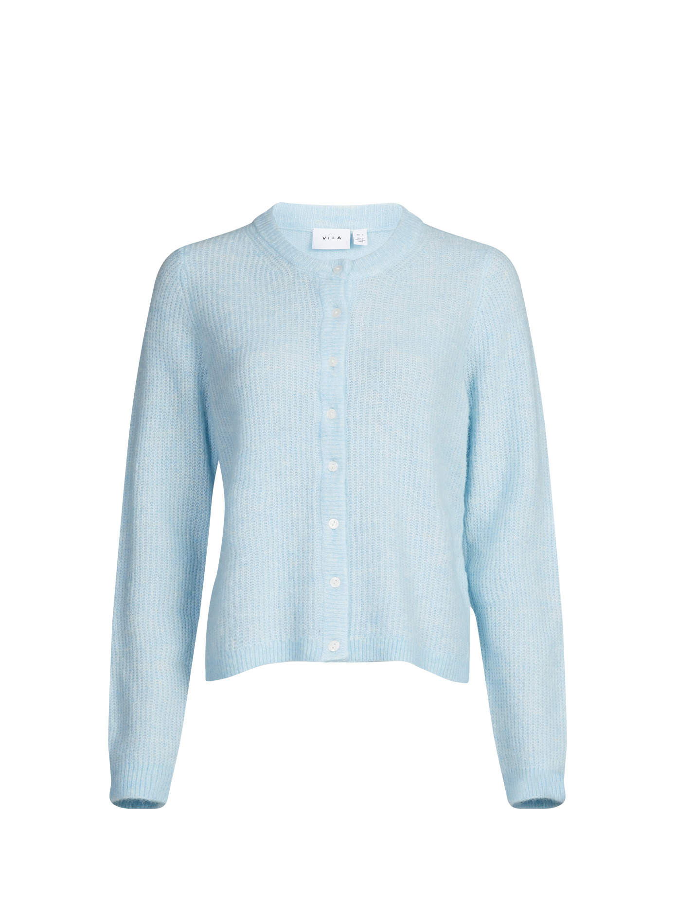 Cardigan Vilory côtelé à col rond VILA Bleu