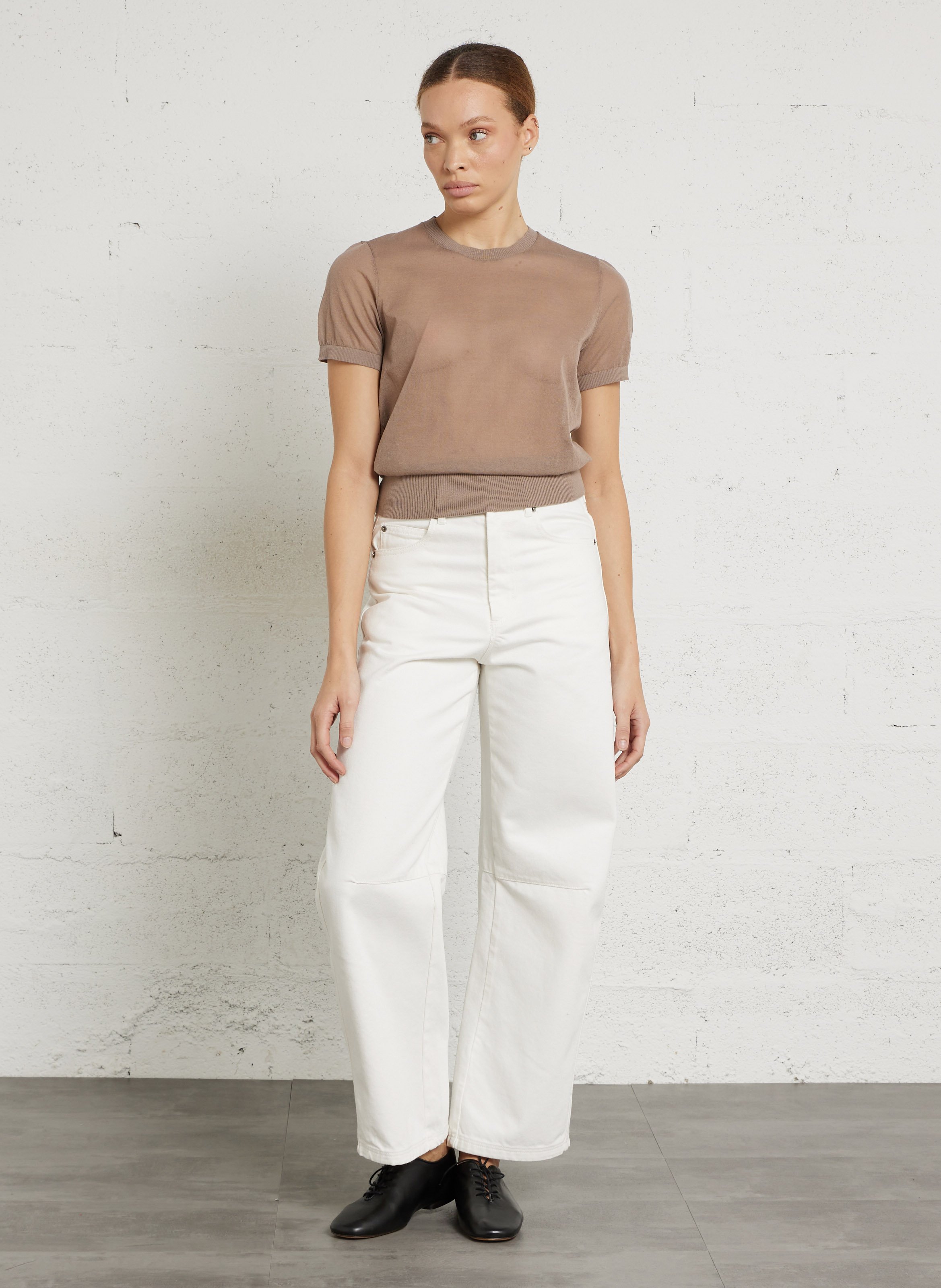 Pull col rond en coton mélangé Dua SOEUR Marron