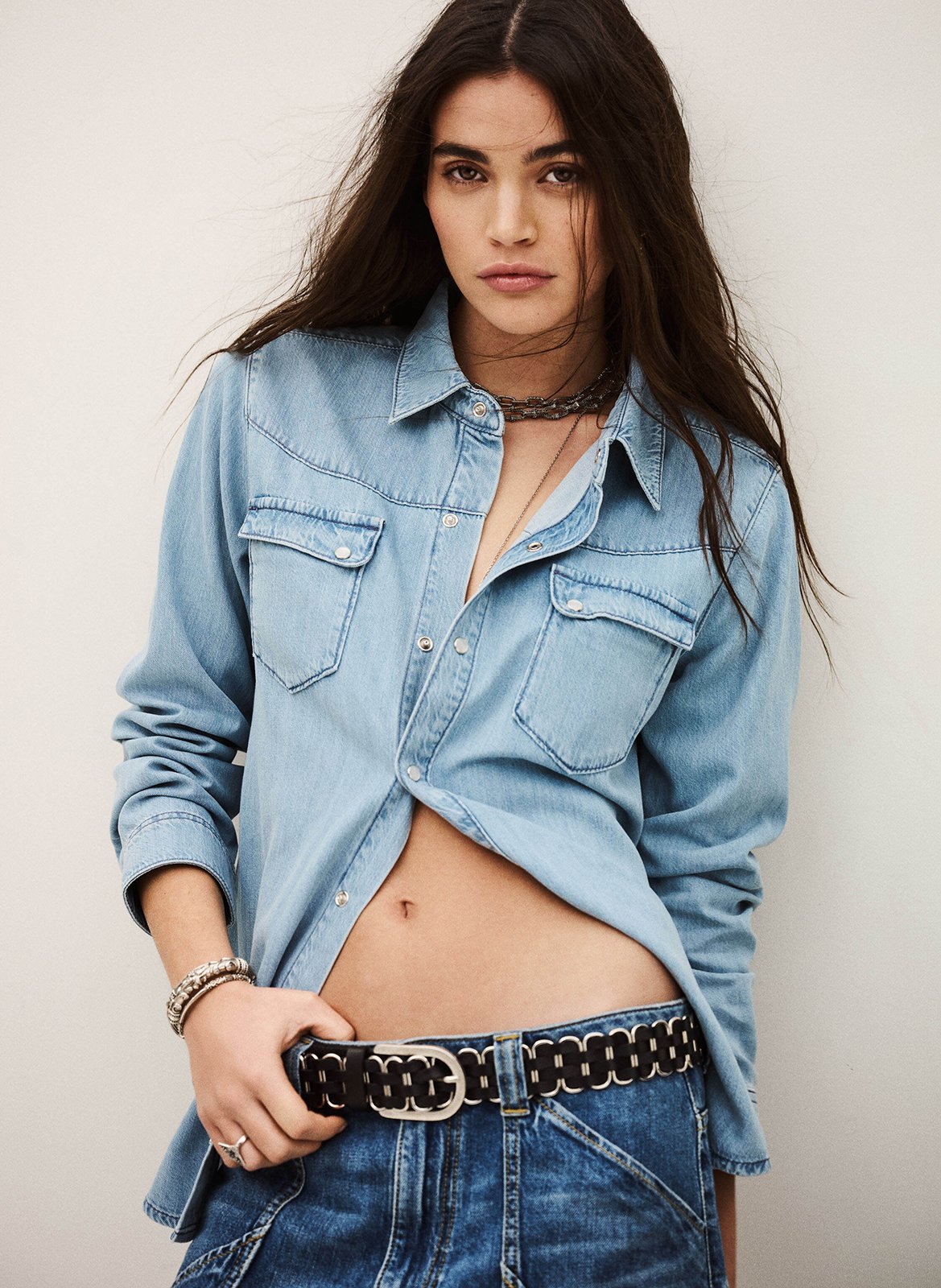 Chemise droite col classique adali BA&SH Bleu