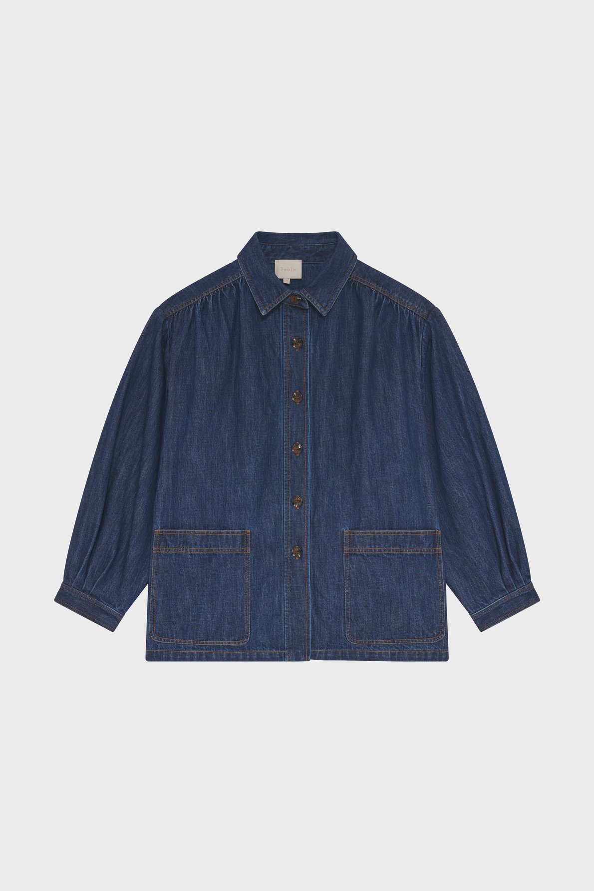 Surchemise en denim brut à fronces - mado PABLO Bleu