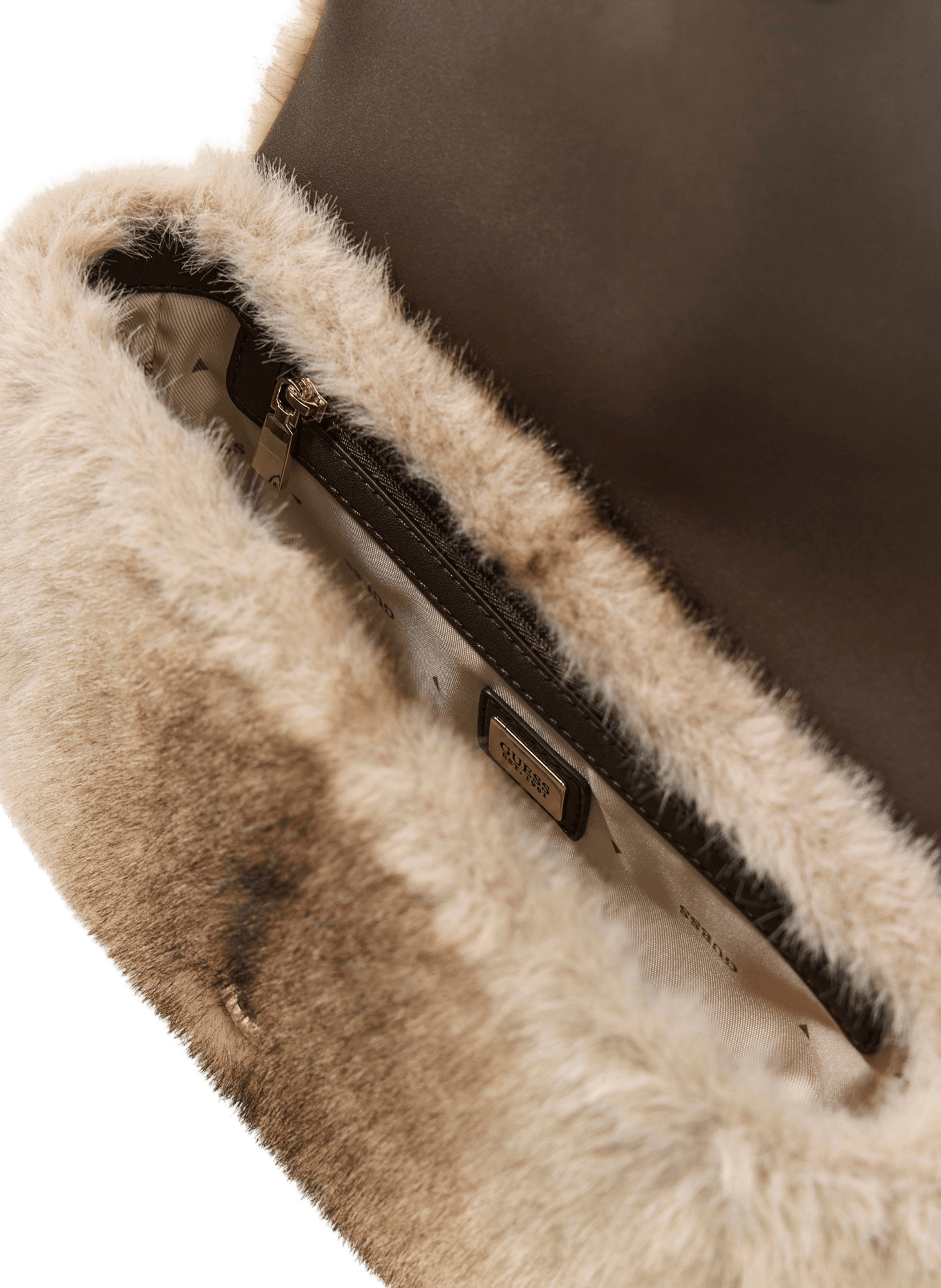 Sac à main effet fourrure Mavis GUESS Multicolore