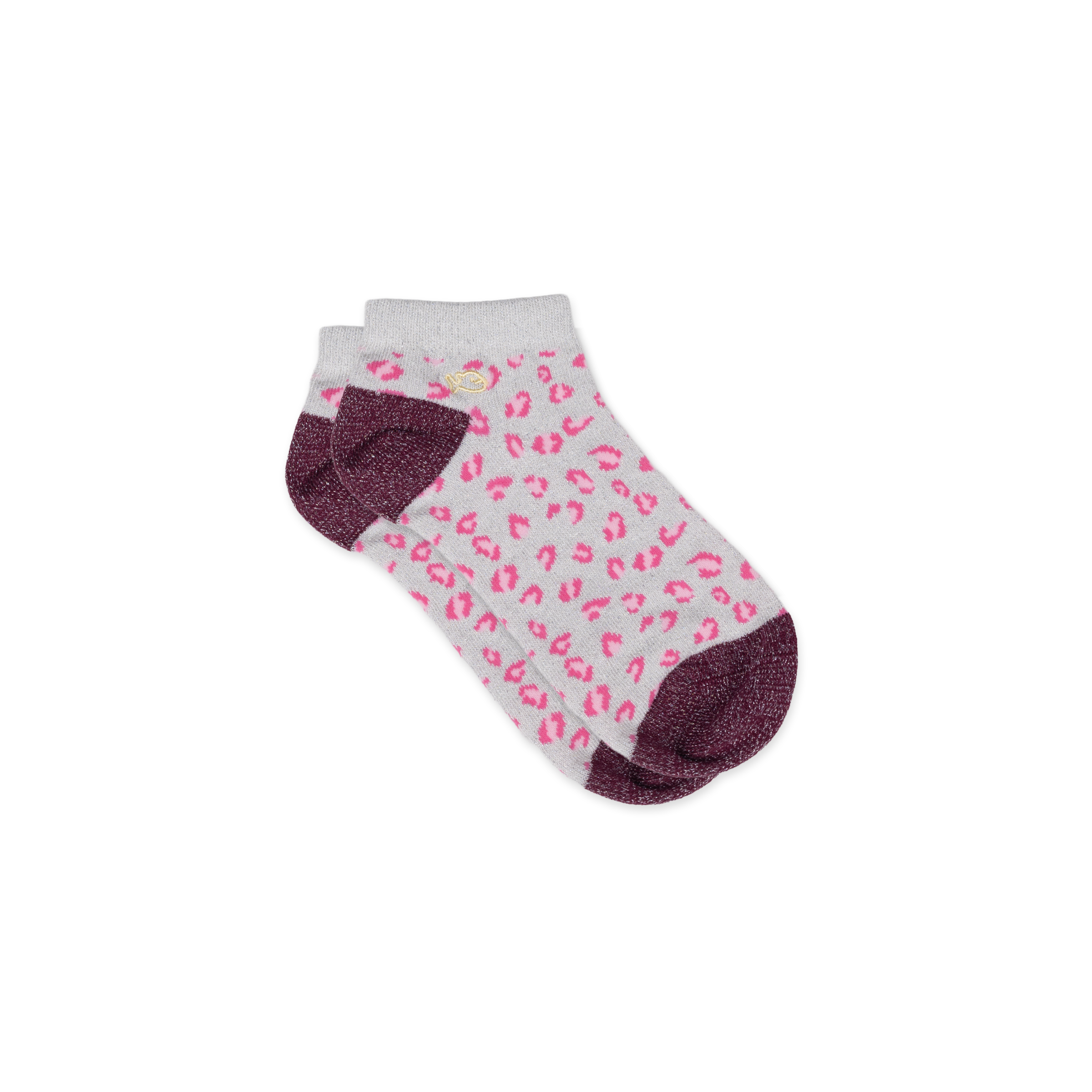 Socquettes en coton peigné leopard BILLYBELT Blanc