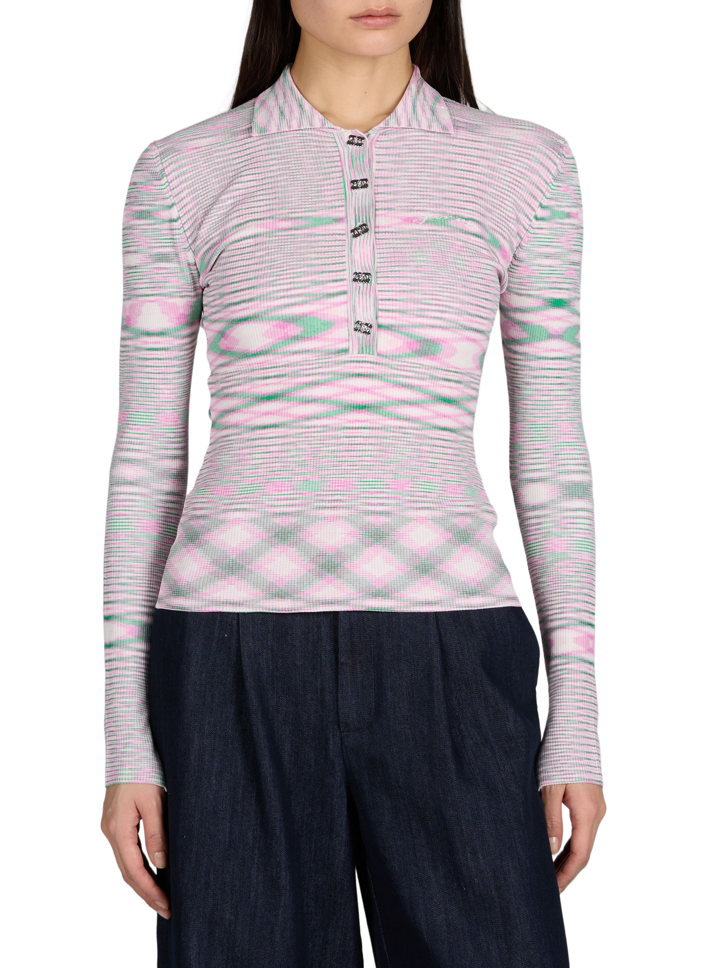 Striped top GANNI Pink