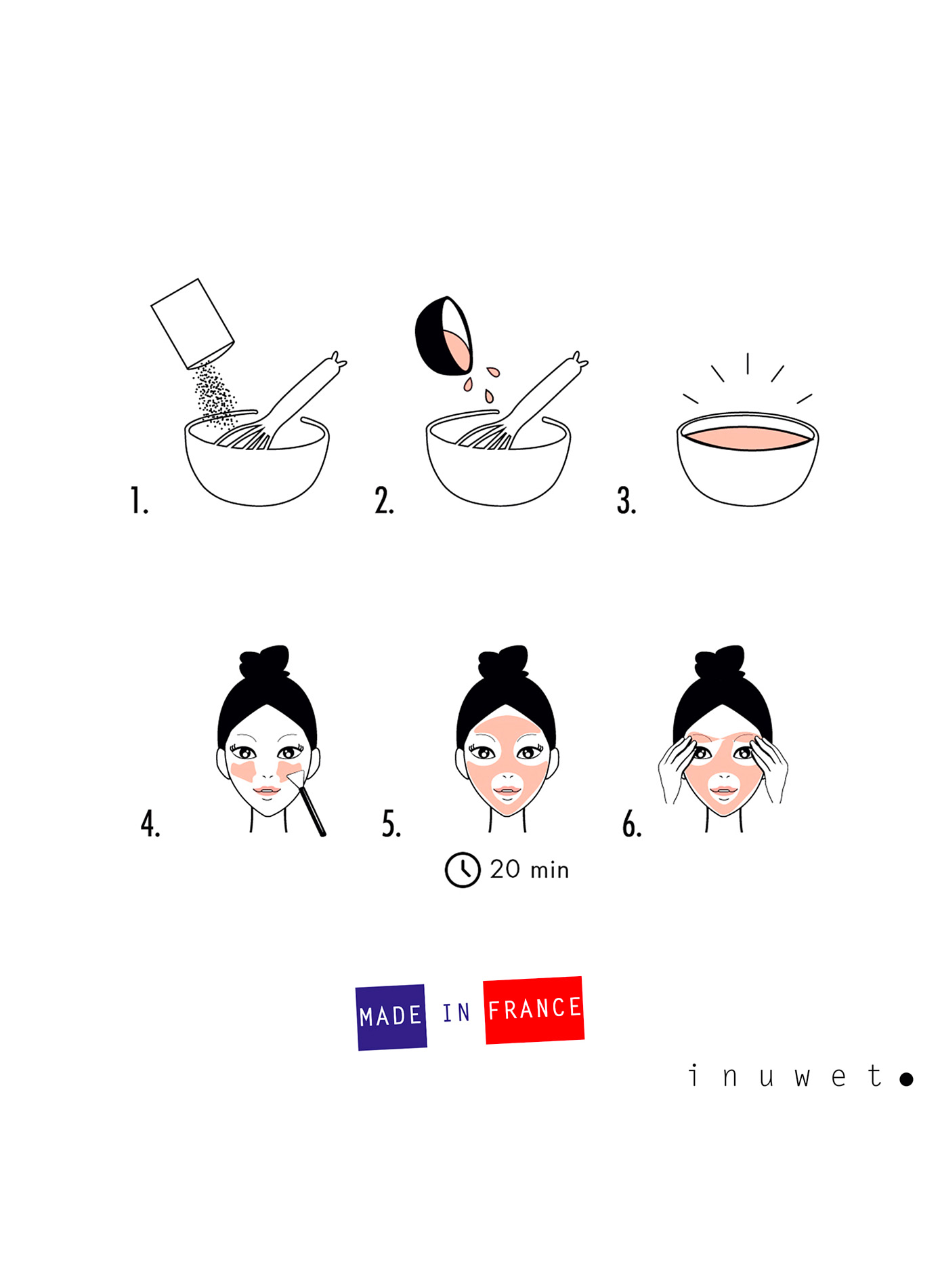 Masque en poudre peel-off - Cocktail detox parfum Litchi INUWET No color