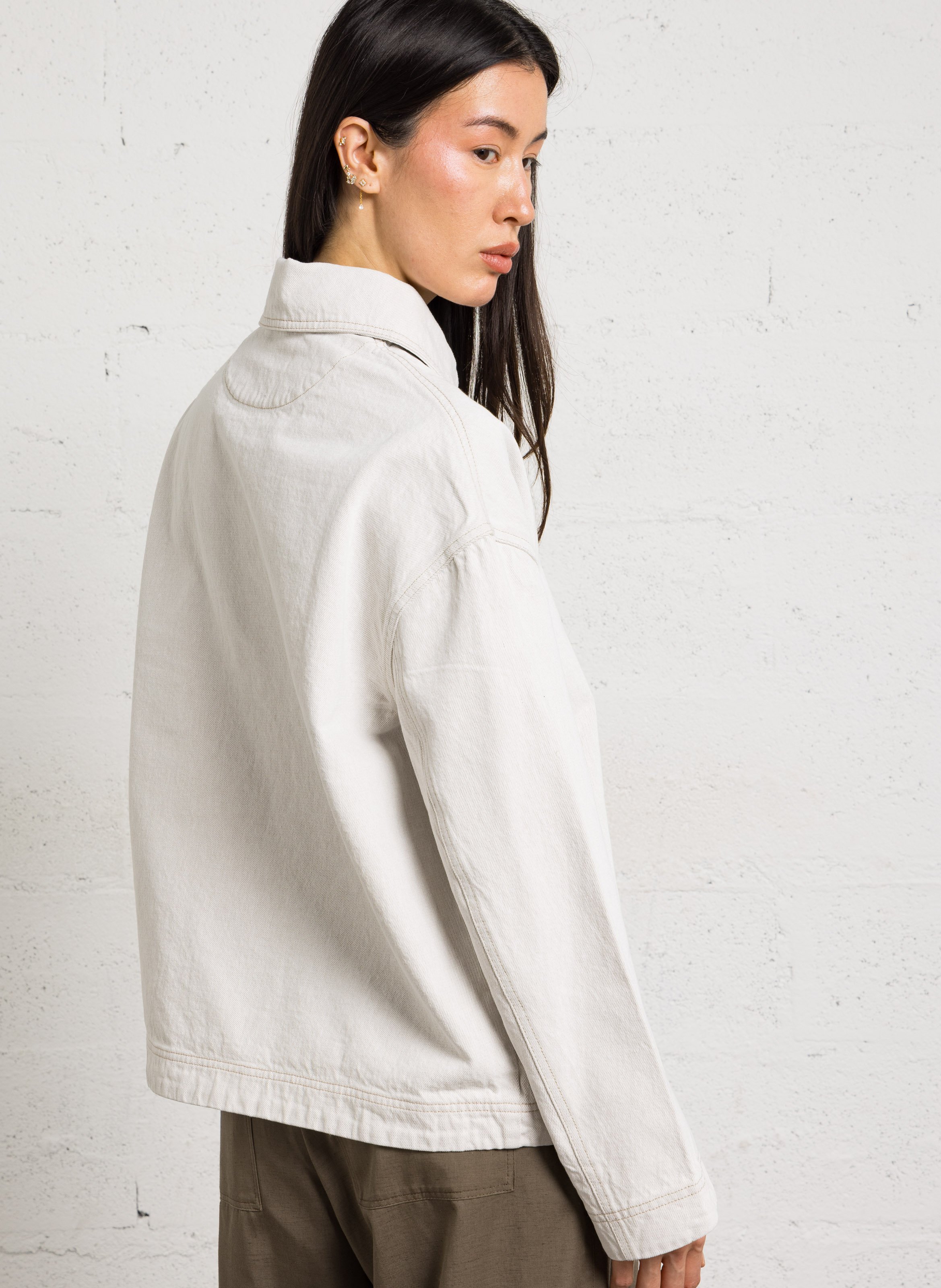 Surchemise ample en denim austin SOEUR Beige