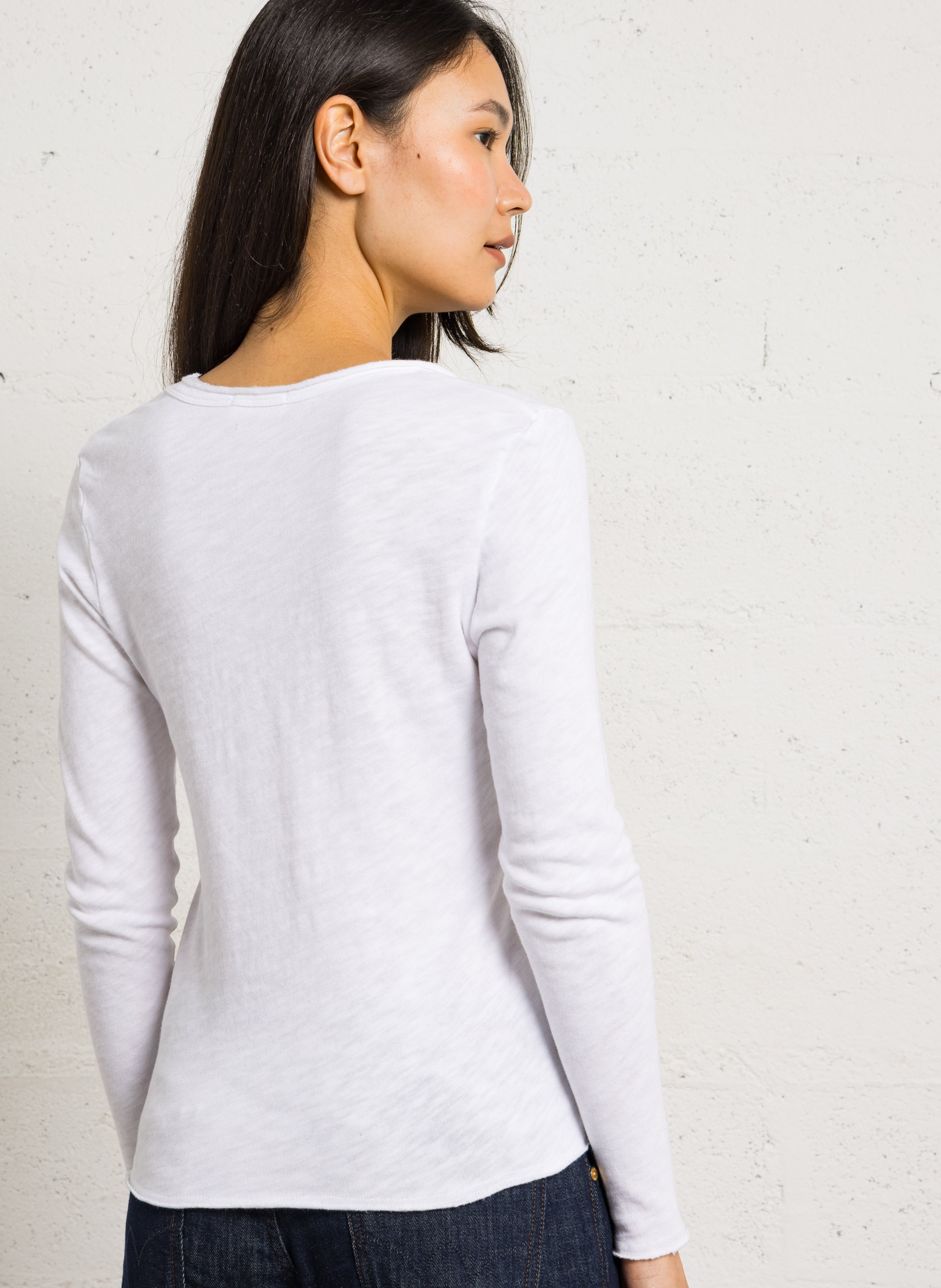 Tee-shirt droit col rond en coton sonoma AMERICAN VINTAGE Blanc