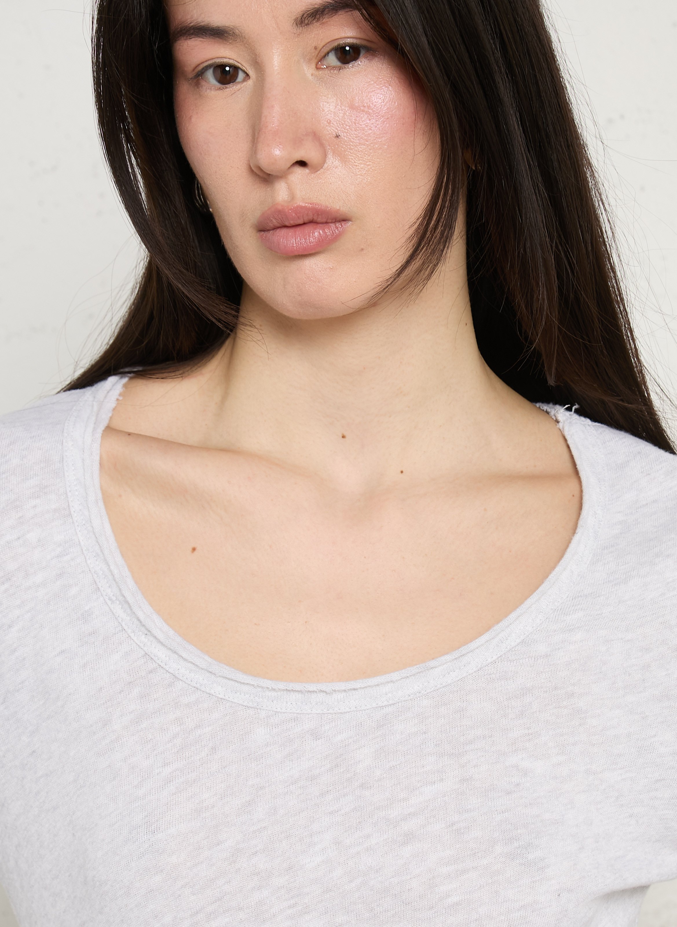 Tee-shirt droit col rond en coton sonoma AMERICAN VINTAGE Gris