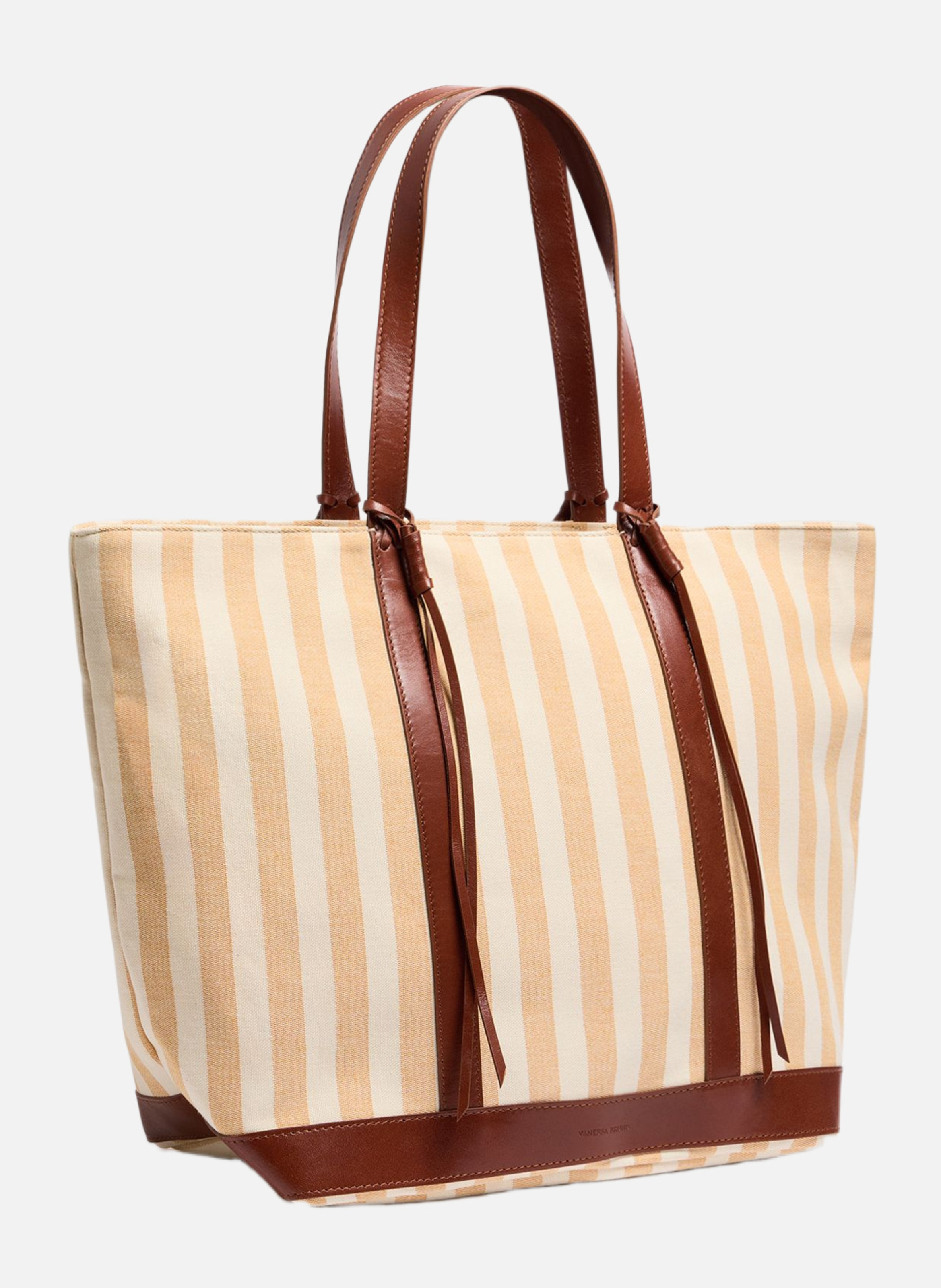 Cabas l en coton rayé VANESSA BRUNO Jaune