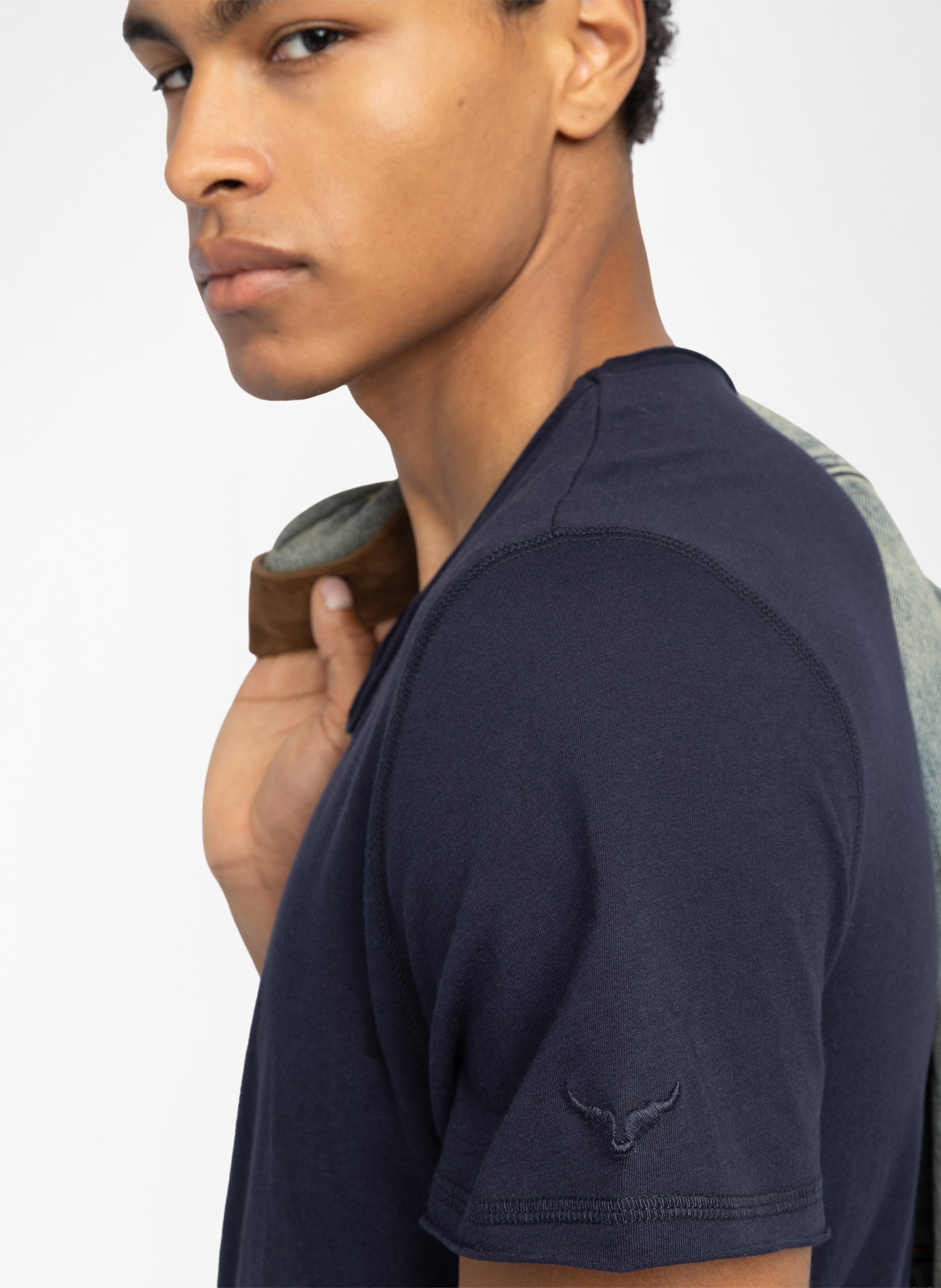 Tee-shirt droit en coton monastir ZADIG&VOLTAIRE Bleu