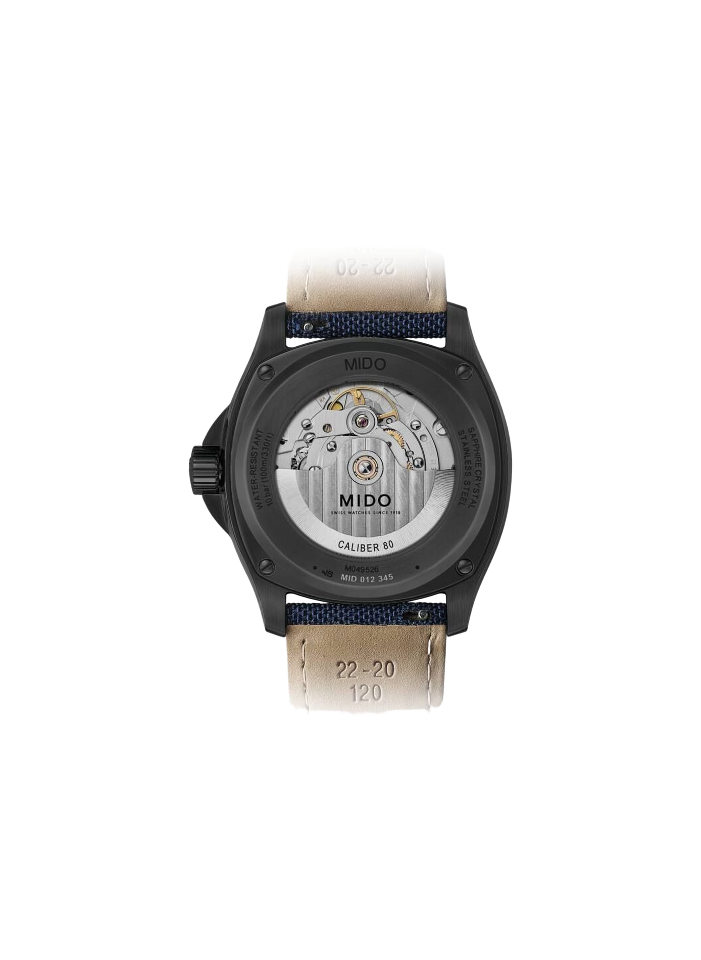 Montre Multifort TV Big Date en acier inoxydable MIDO Bleu