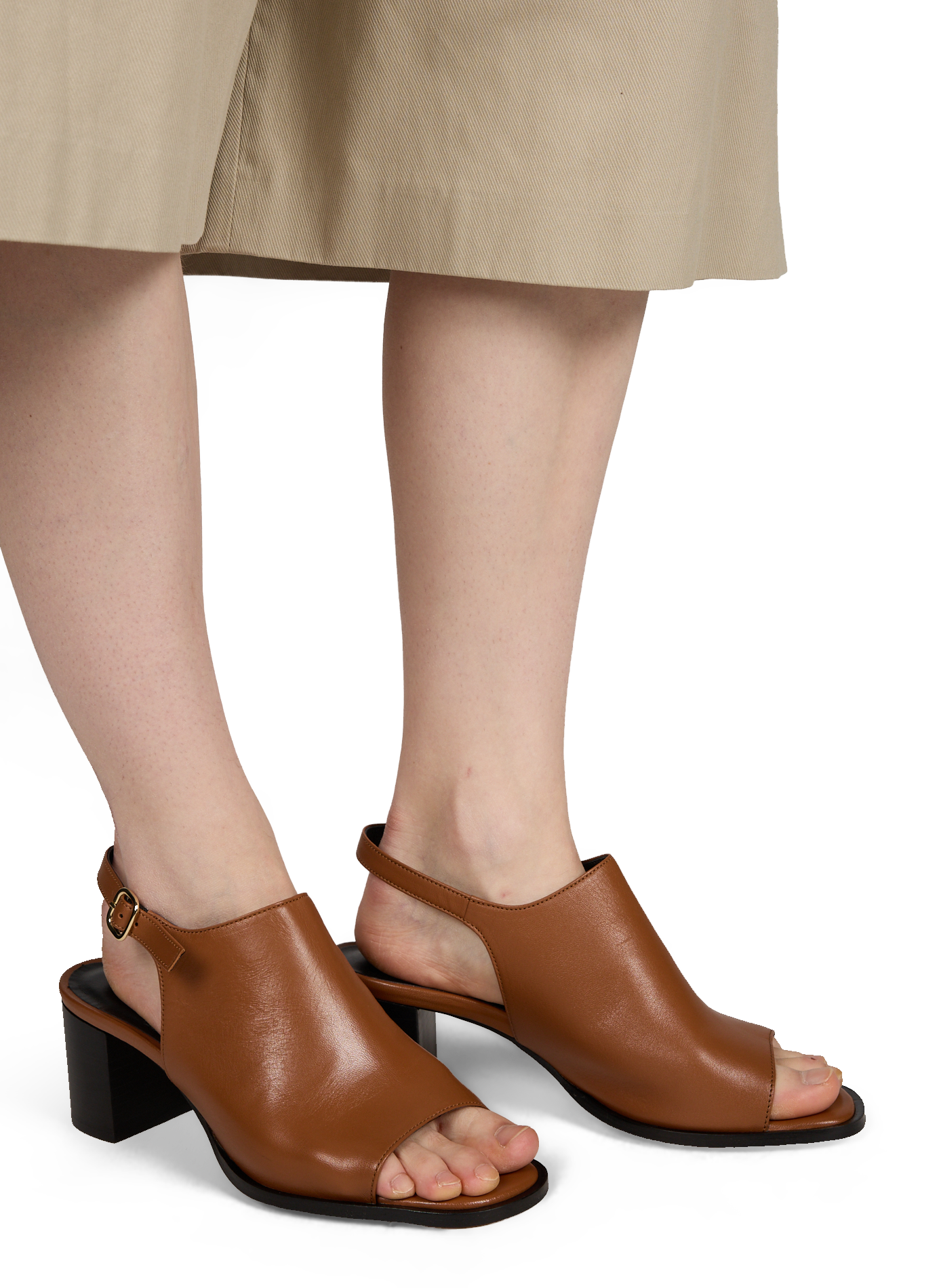 Sandales à talon Angèle en cuir MAISON TOUFET Marron