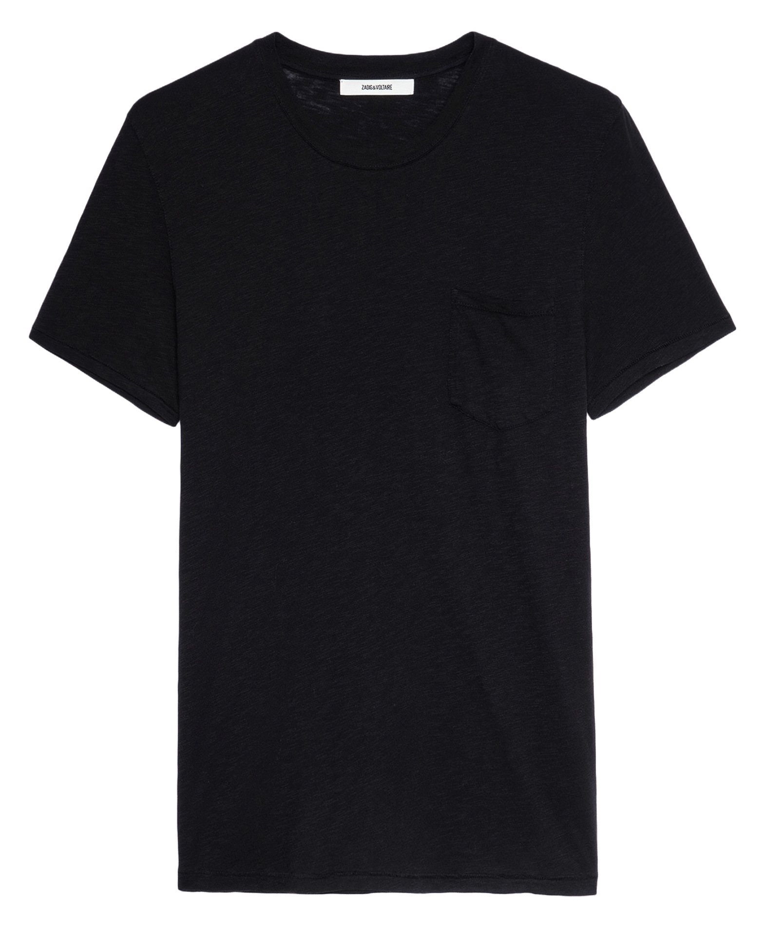 Tee-shirt droit col rond sérigraphié en coton stockholm ZADIG&VOLTAIRE Noir